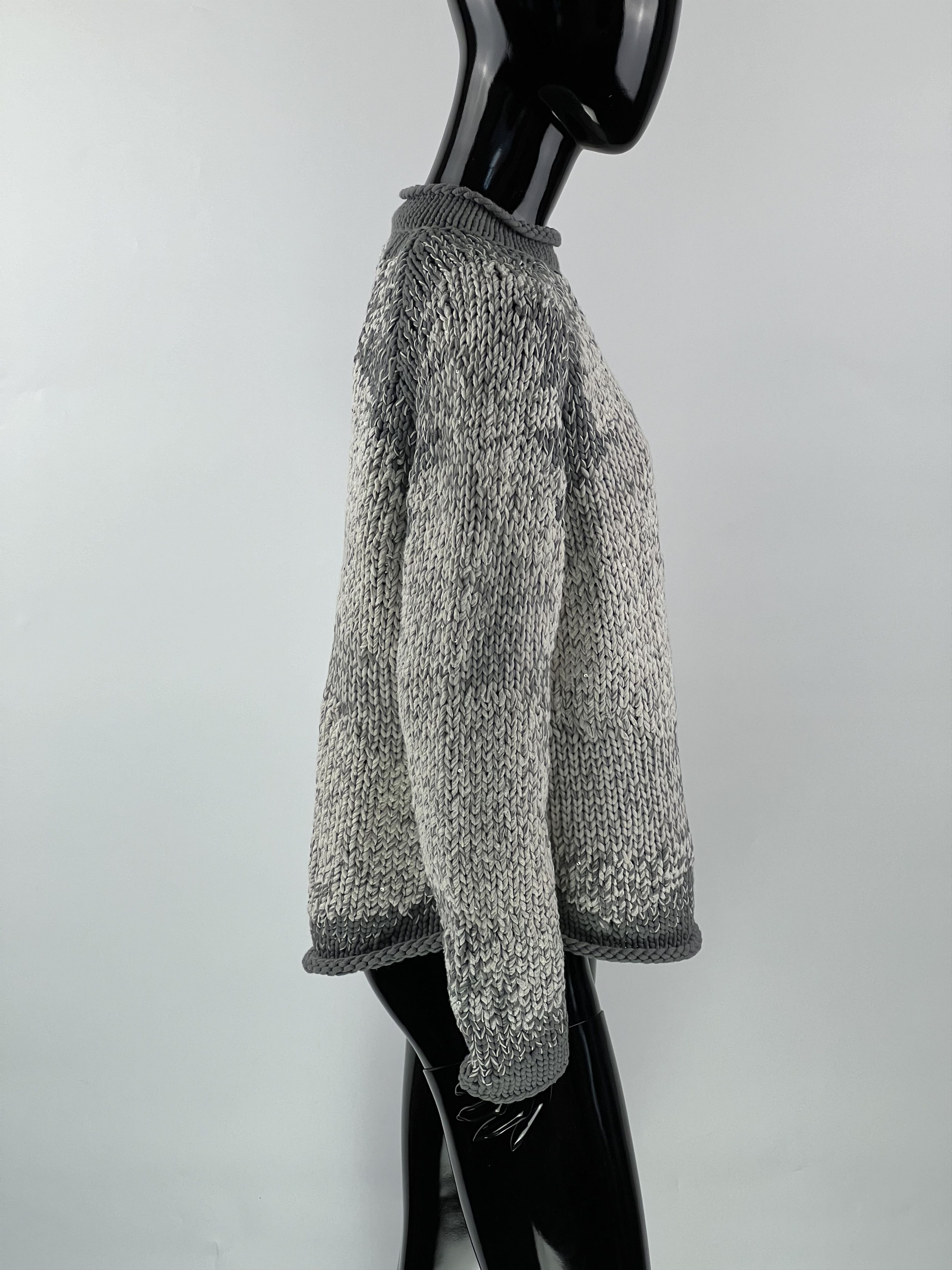 Brunello Cucinelli Brunello Cucinelli Cotton Linen Silk Sequins Sweater Size L Size L / US 10 / IT 46 - 2 Thumbnail