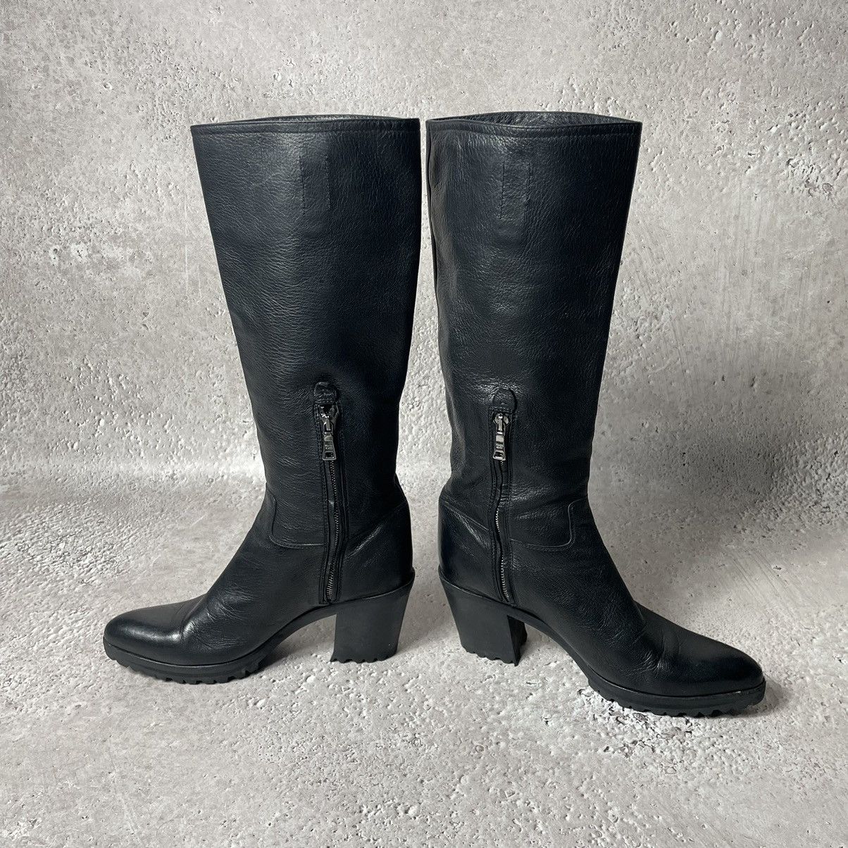 Prada × Vintage Prada Leather Black High Knee Boots Size US 8 / IT 38 - 7 Thumbnail