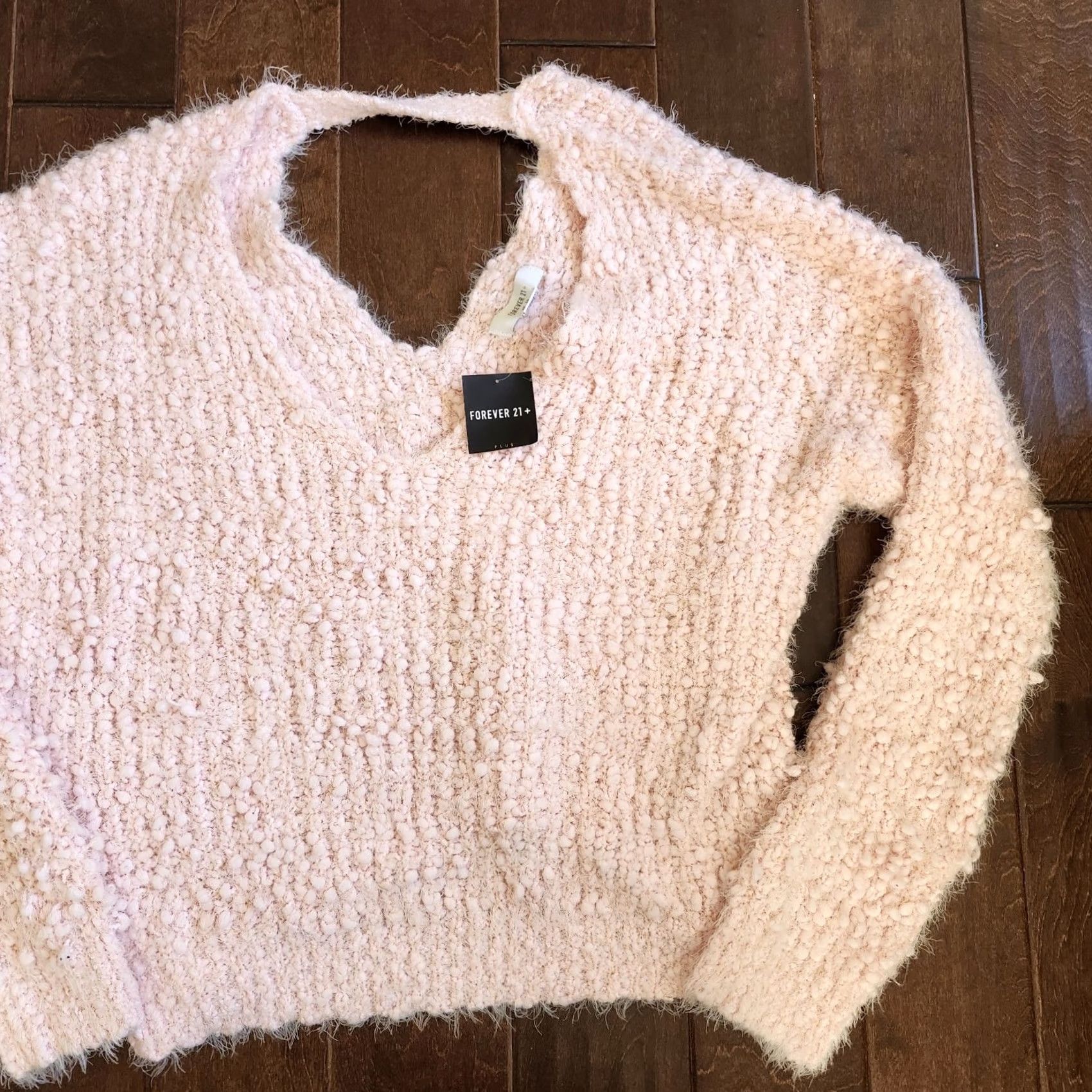 Forever 21 FOREVER 21 Pink V-Neck Keyhole Sweater 3X Plus Women Pullover Knit NWT Casual Long Sleeve Autumn Winter Sexy Womens Size XXL / US 16-18 / IT 52-54 - 5 Thumbnail