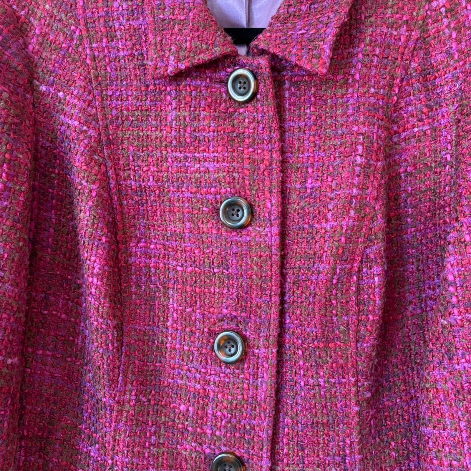 Coldwater Creek Coldwater Creek Purple Green Tweed Peacoat 18 Preppy Grandma Size XXL / US 16-18 / IT 52-54 - 5 Thumbnail