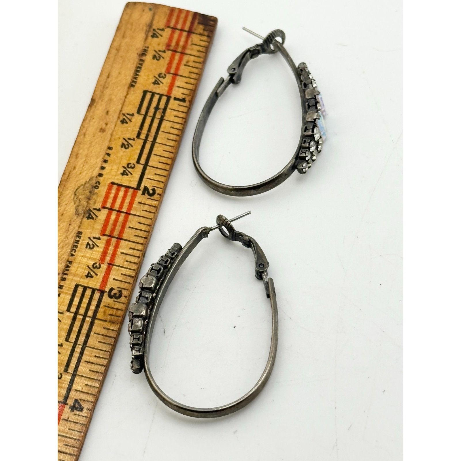 Vintage Vintage rhinestone hoop earrings Size ONE SIZE - 5 Thumbnail