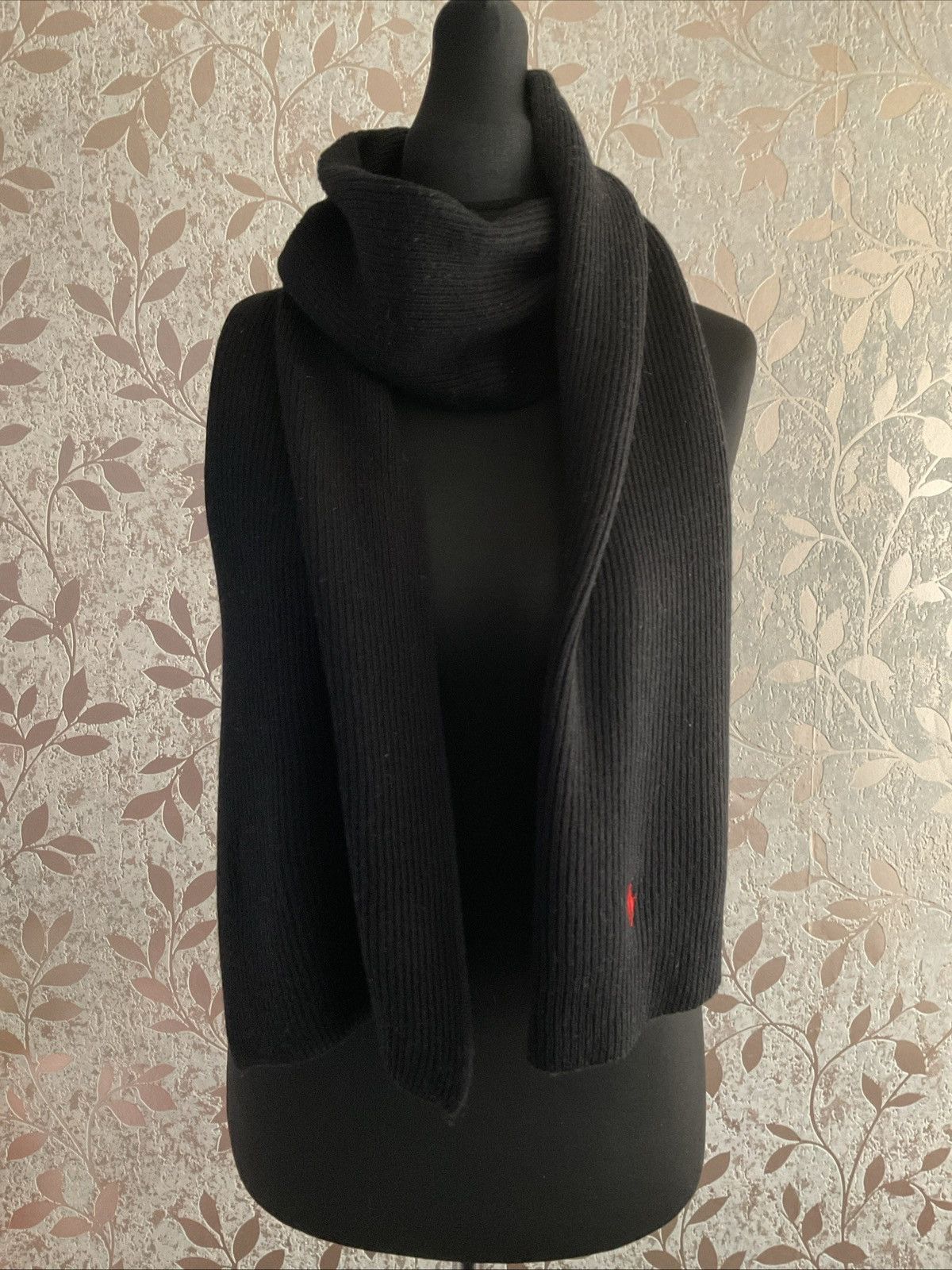 Polo Ralph Lauren Unisex Ralph Lauren Merino Wool Scalf In Black Size ONE SIZE - 1 Thumbnail