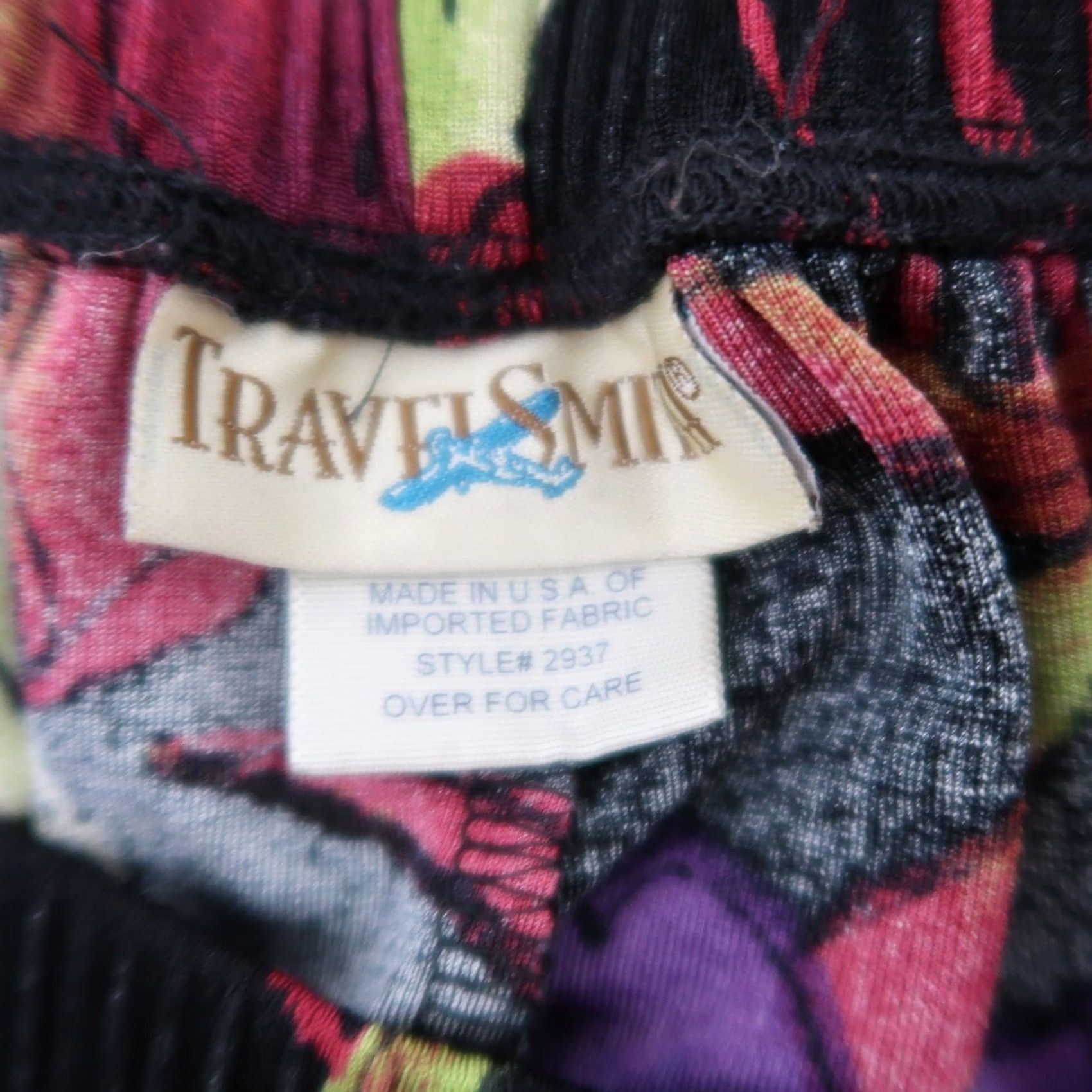 Vintage VINTAGE TravelSmith Pants Wide Leg Floral Hibiscus Slinky Jersey Palazzo 90s M Womens Size 32" / US 10 / IT 46 - 4 Thumbnail