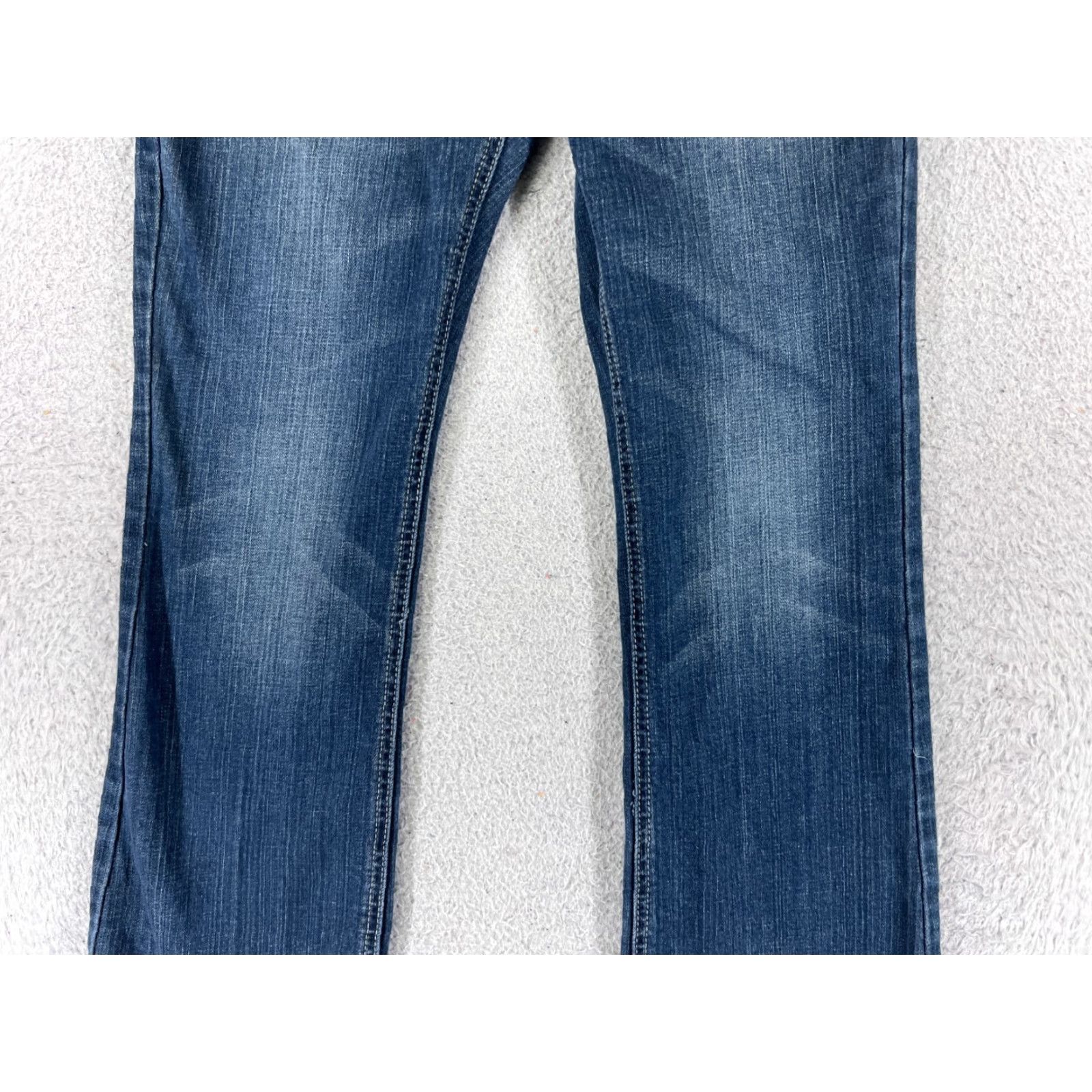 Vintage Wax Jeans Women's Jeans Bootcut Denim 27x30 Blue Cotton Blend Stretch 11 Regular Low Rise 5-Pocket Logo Button Embroidered Vintage No N/A Size 32" / US 10 / IT 46 - 3 Thumbnail