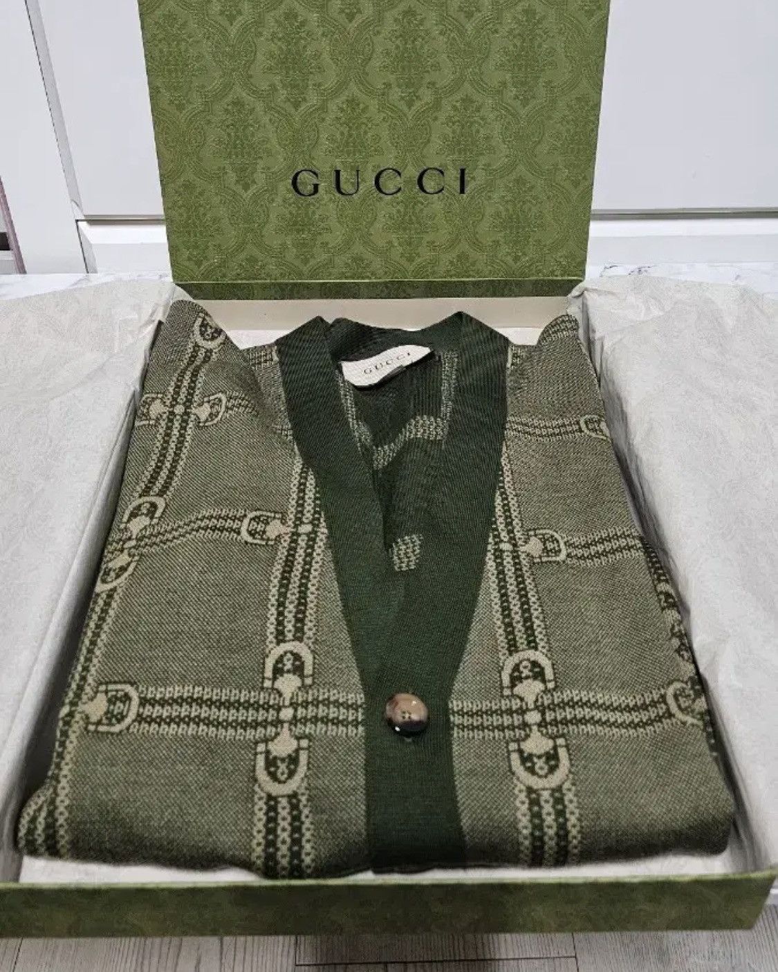 Gucci Gucci Horsebit Jacquard Knit Cardigan Size US M / EU 48-50 / 2 - 5 Thumbnail