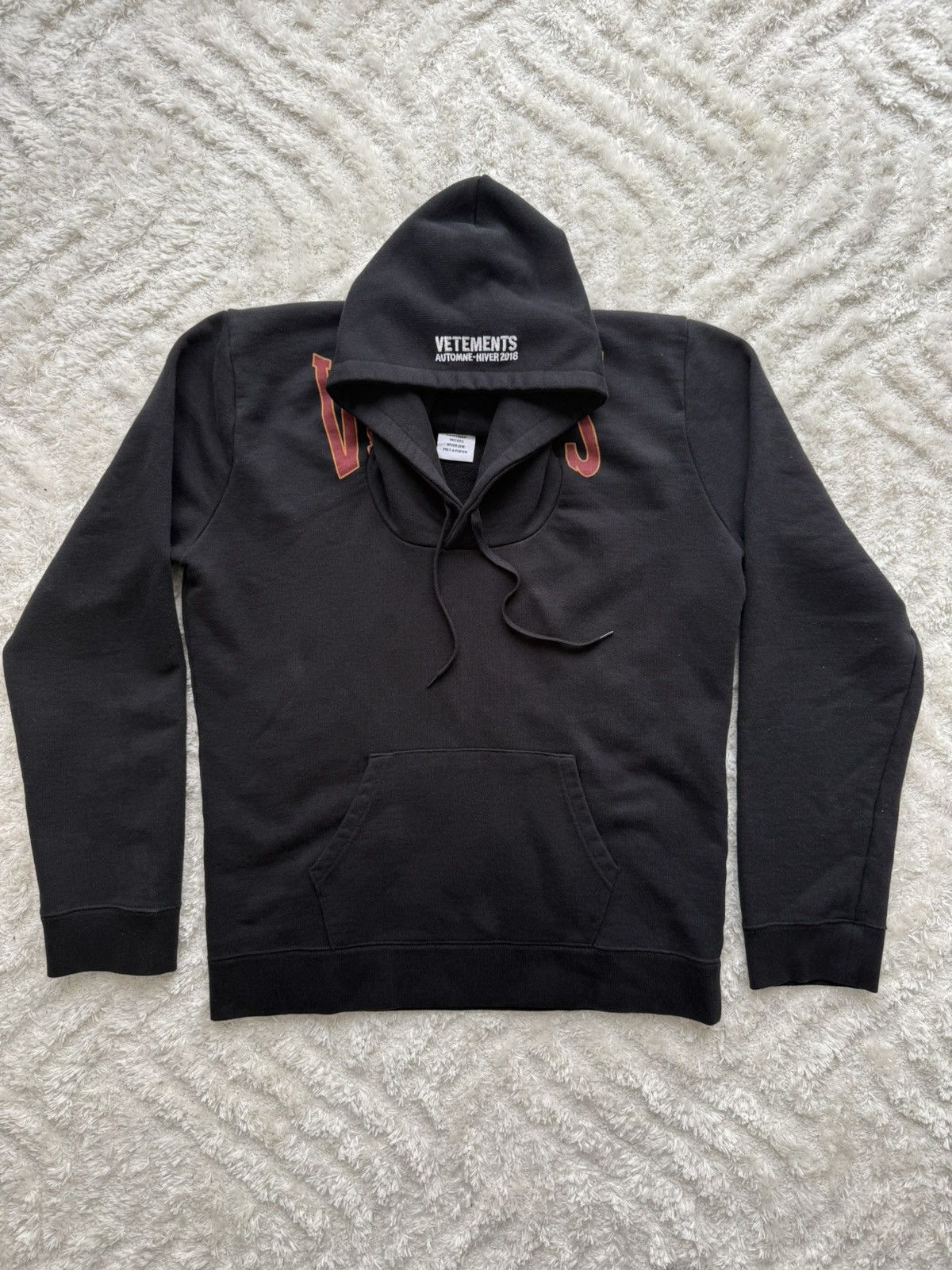 Vetements AW18 Vetements Misplaced Skull Hoodie Black | Grailed