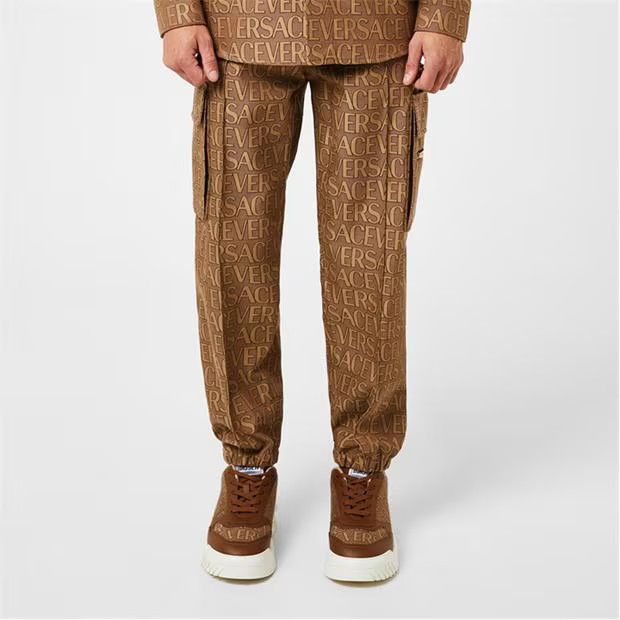 Versace o1g2r1mq0824 All Over Print Cargo Trousers Brown Beige Size US 34 / EU 50 - 3 Thumbnail
