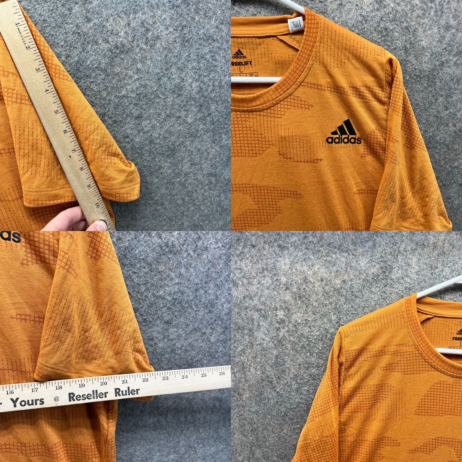 Adidas Adidas Shirt Mens Large Orange Camo Burnout Jersey Freelift Originals Climalite Size US L / EU 52-54 / 3 - 8 Thumbnail