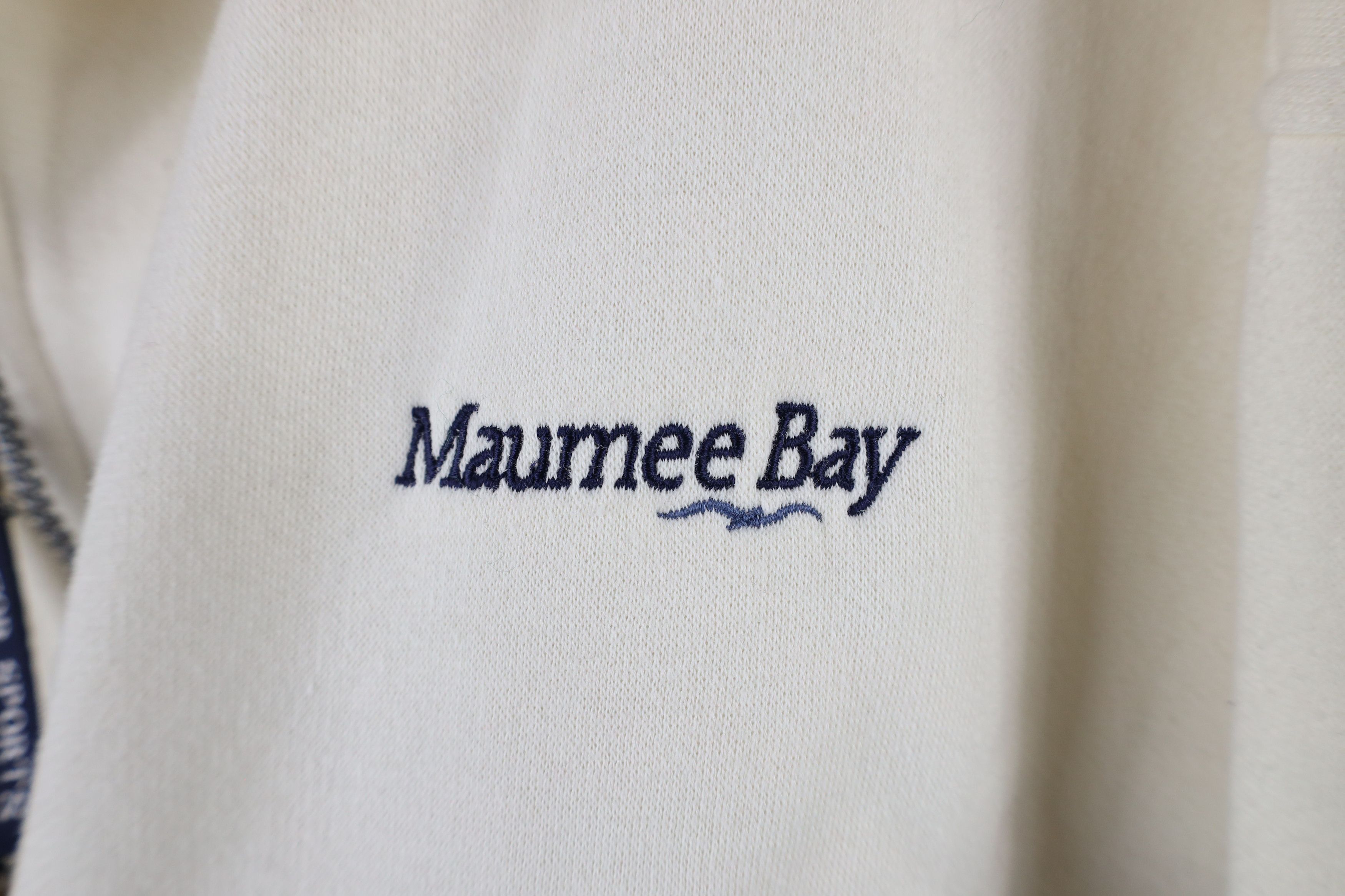 Vintage Vintage 90s Maumee Bay Half Zip Pullover Sweatshirt Cream Size US L / EU 52-54 / 3 - 4 Thumbnail