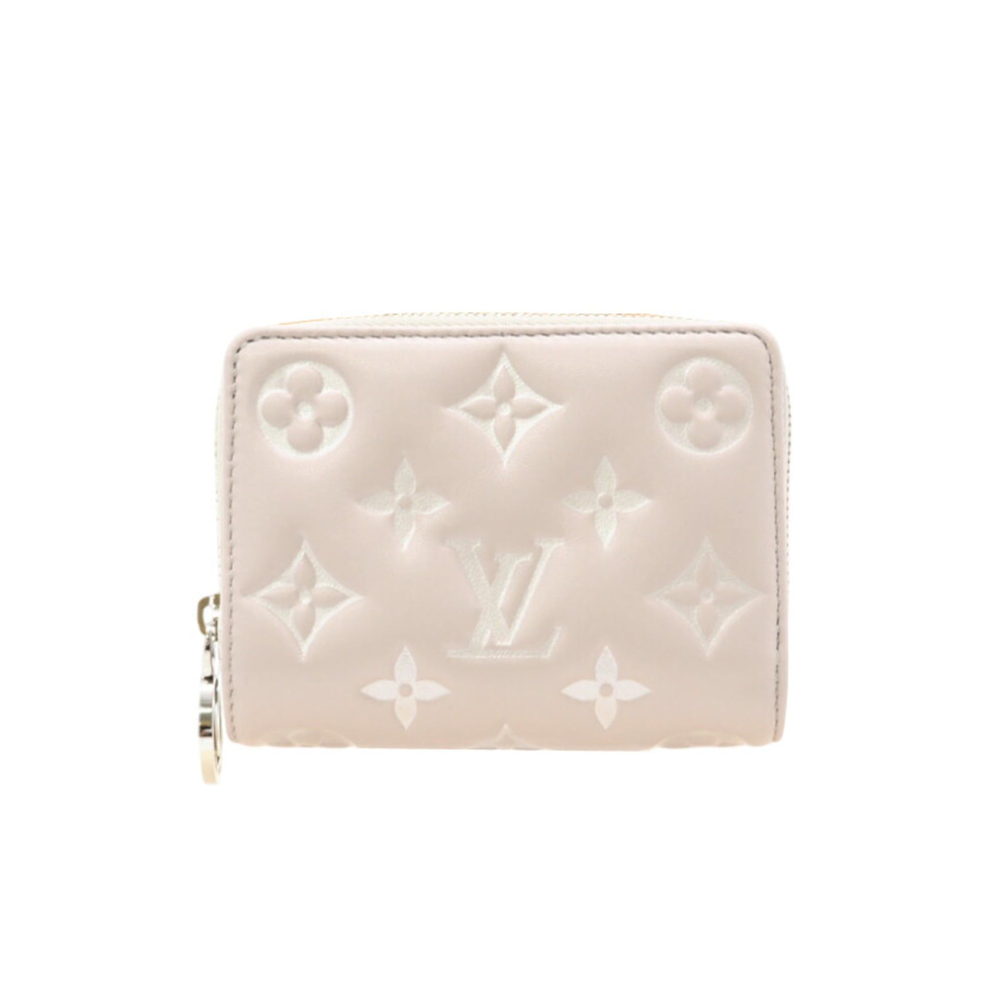 Louis Vuitton Louis Vuitton Lamb Leather Portefeuille Lou Bloom M14154 Bifold Wallet in Pinkish Gray Calf for Women Size ONE SIZE - 1 Thumbnail