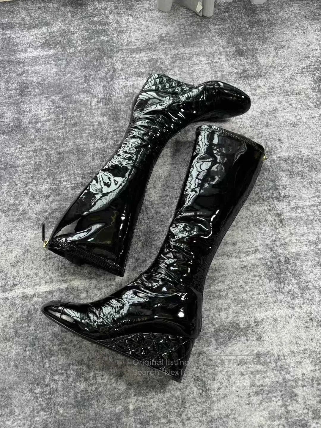 Chanel Chanel Patent Leather Wedge Knee. Size US 6 / IT 36 - 4 Thumbnail