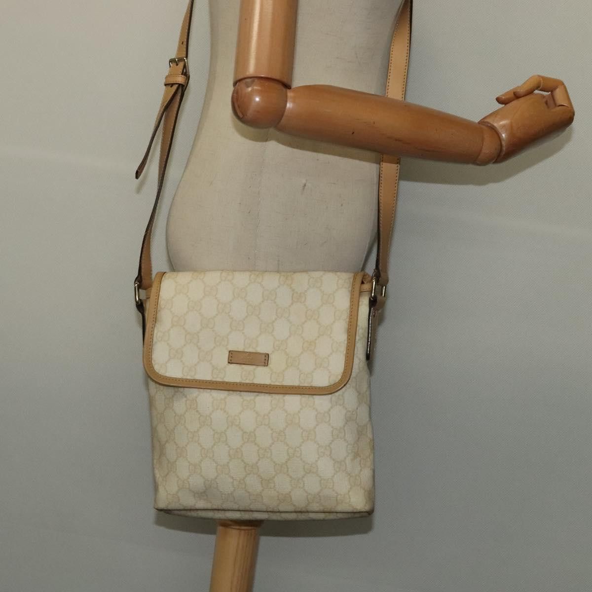 Gucci GUCCI GG Supreme Shoulder Bag Pvc White Gold Size ONE SIZE - 22 Thumbnail