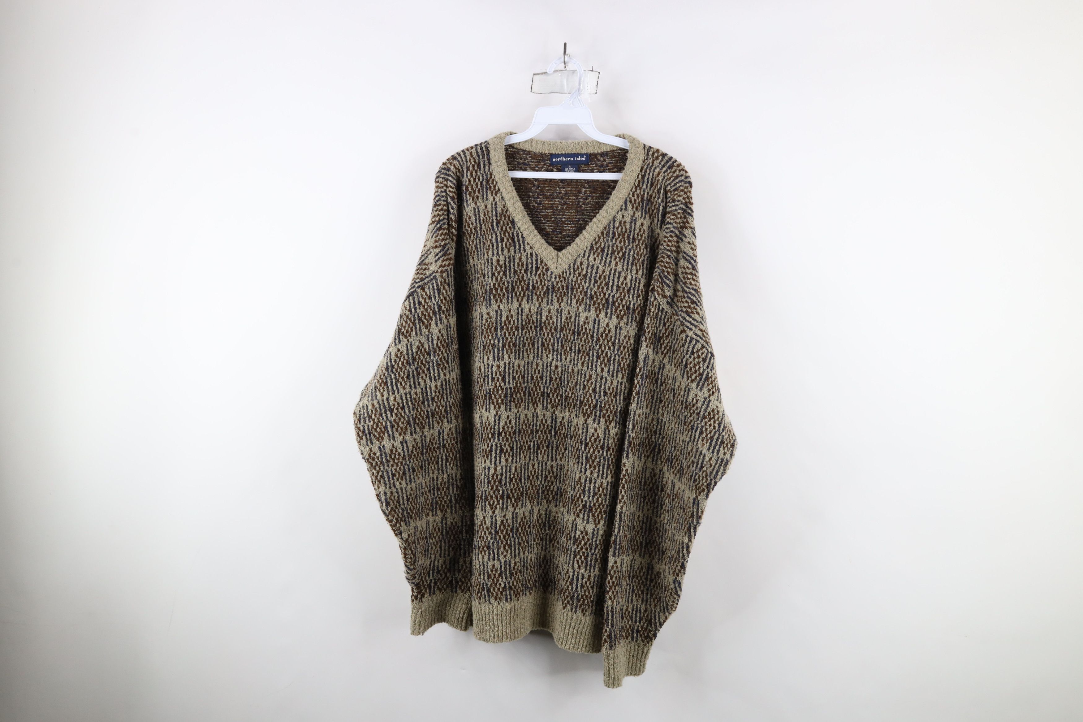 Vintage Vintage 90s Streetwear Fair Isle Wool Blend Knit Sweater USA Size US XL / EU 56 / 4 - 1 Thumbnail