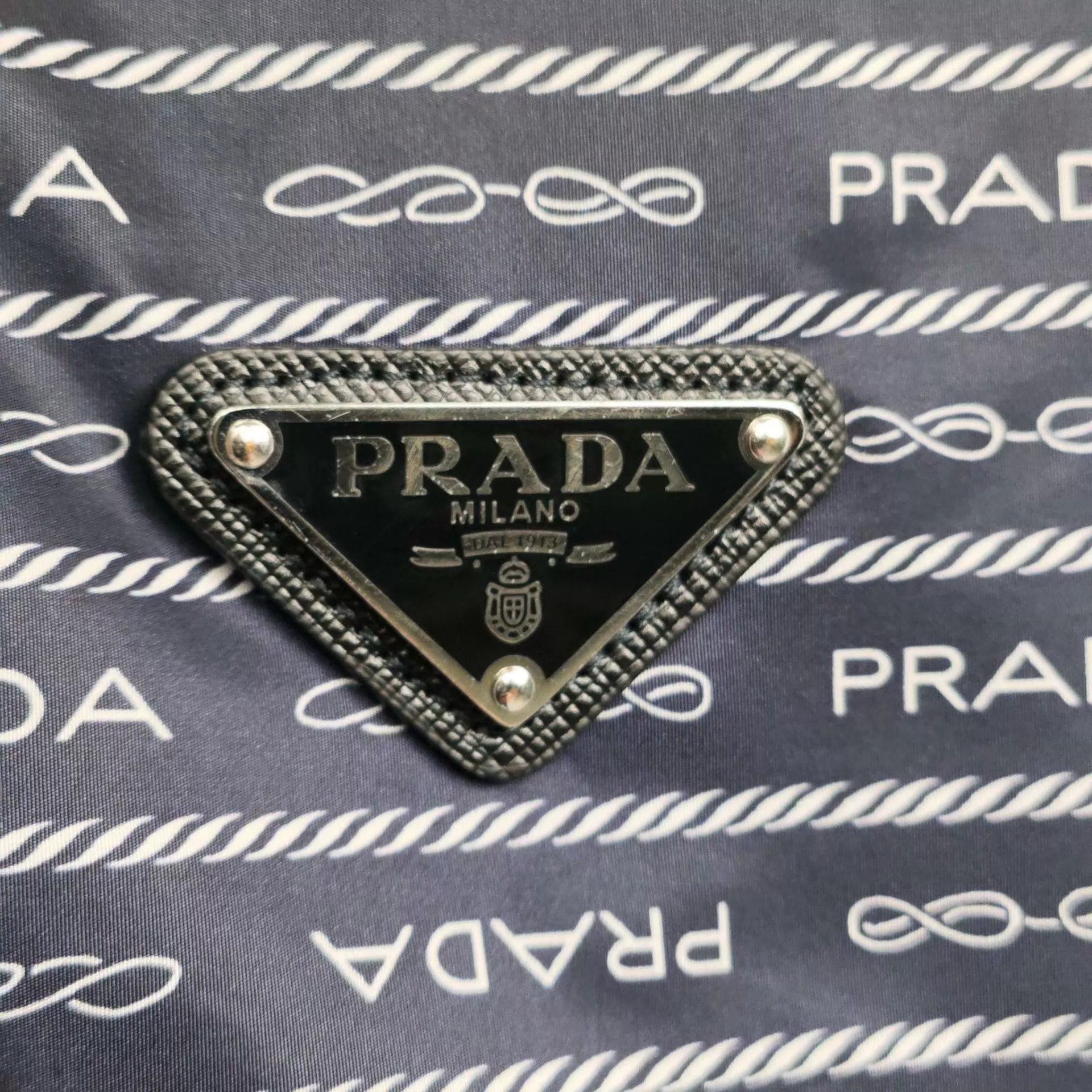 Prada Prada 98 new logo print nylon navy blue 38 dress Size XS / US 0-2 / IT 36-38 - 7 Thumbnail