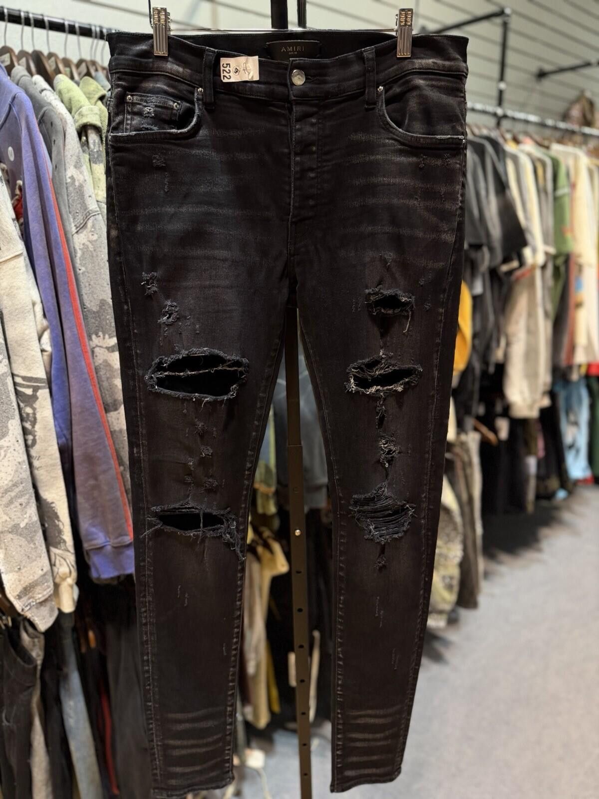 Amiri Size 33 - Amiri Black Jeans Rips Style Jeans 100% Authentic Size US 33 - 1 Thumbnail