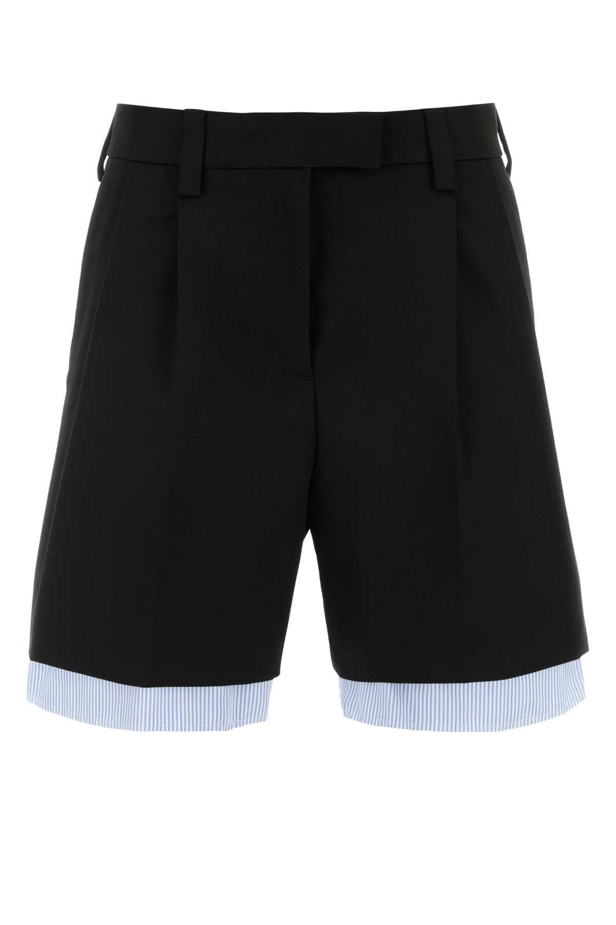 Miu Miu Black Cotton Bermuda Shorts Size 28" / US 6 / IT 42 - 1 Thumbnail