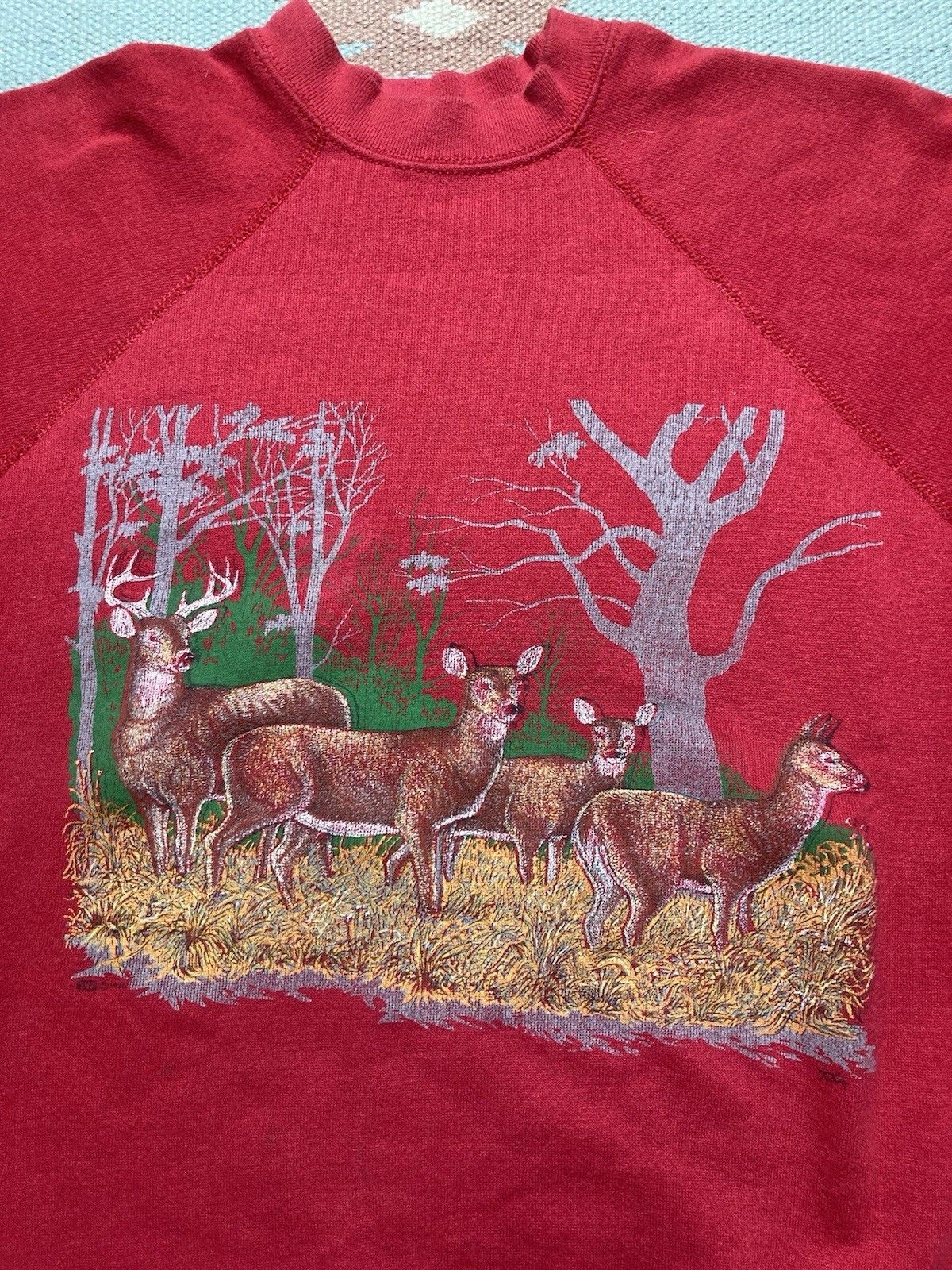 Vintage 90s crewneck sweatshirt deer animals nature raglan boxy L Size US L / EU 52-54 / 3 - 2 Thumbnail