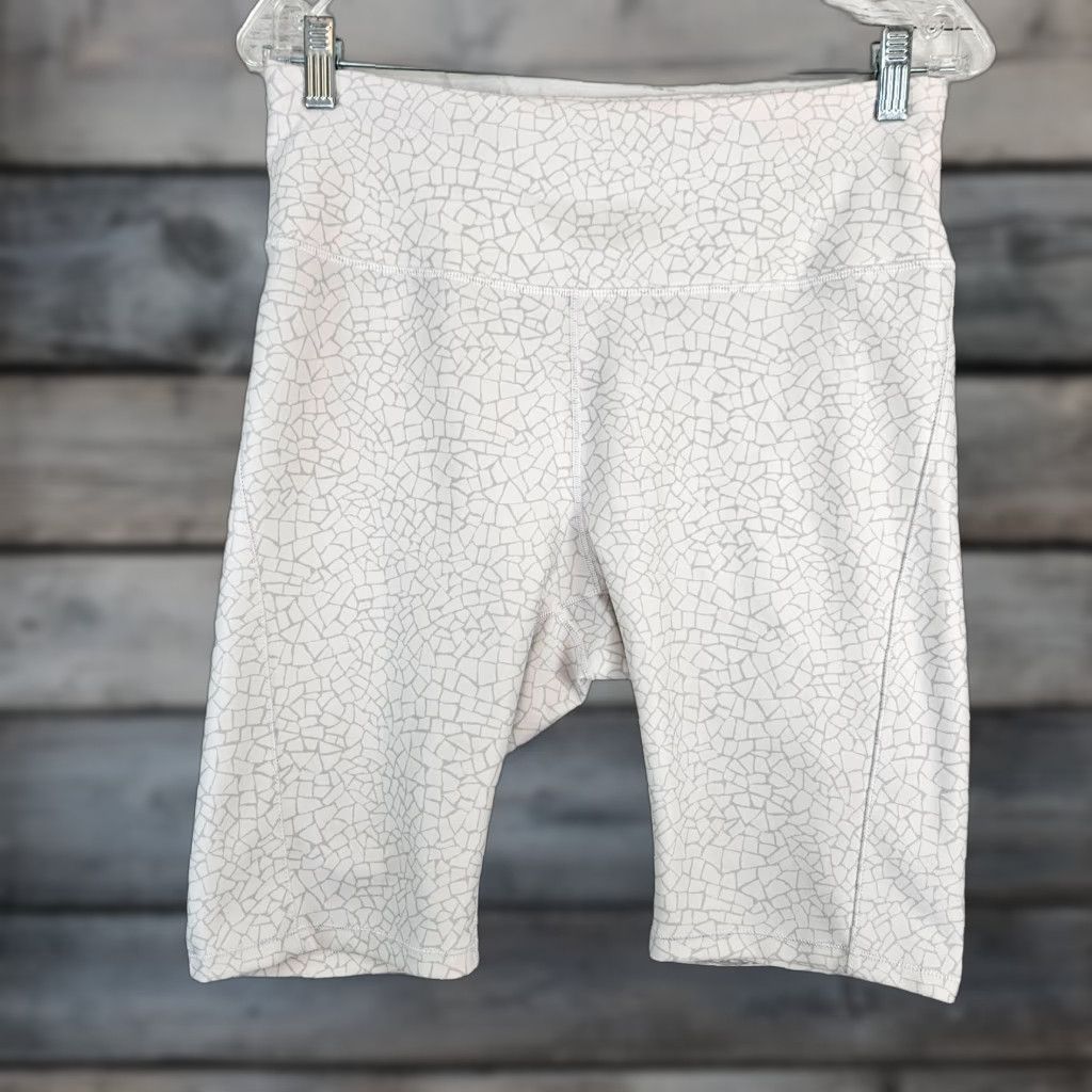Vintage Calia Womens Essential High Rise Bike Short Sz Large White Grey Mosaic Shirt Womens L White Mosaic Bike Short Size 36" / US 14 / IT 50 - 1 Thumbnail