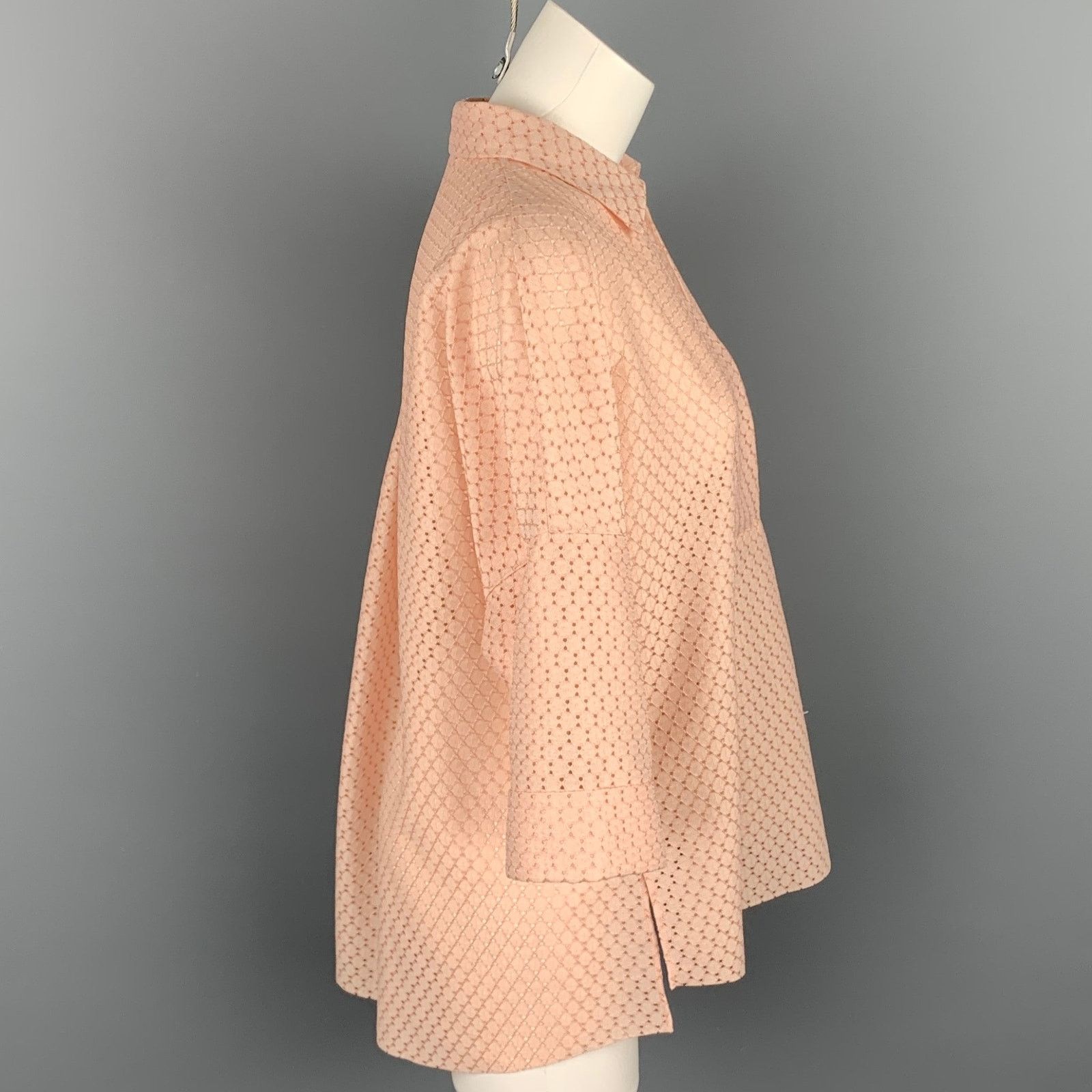 Akris AKRIS Size 8 Pink Eyelet Polyester Tunic Blouse Size M / US 6-8 / IT 42-44 - 2 Thumbnail