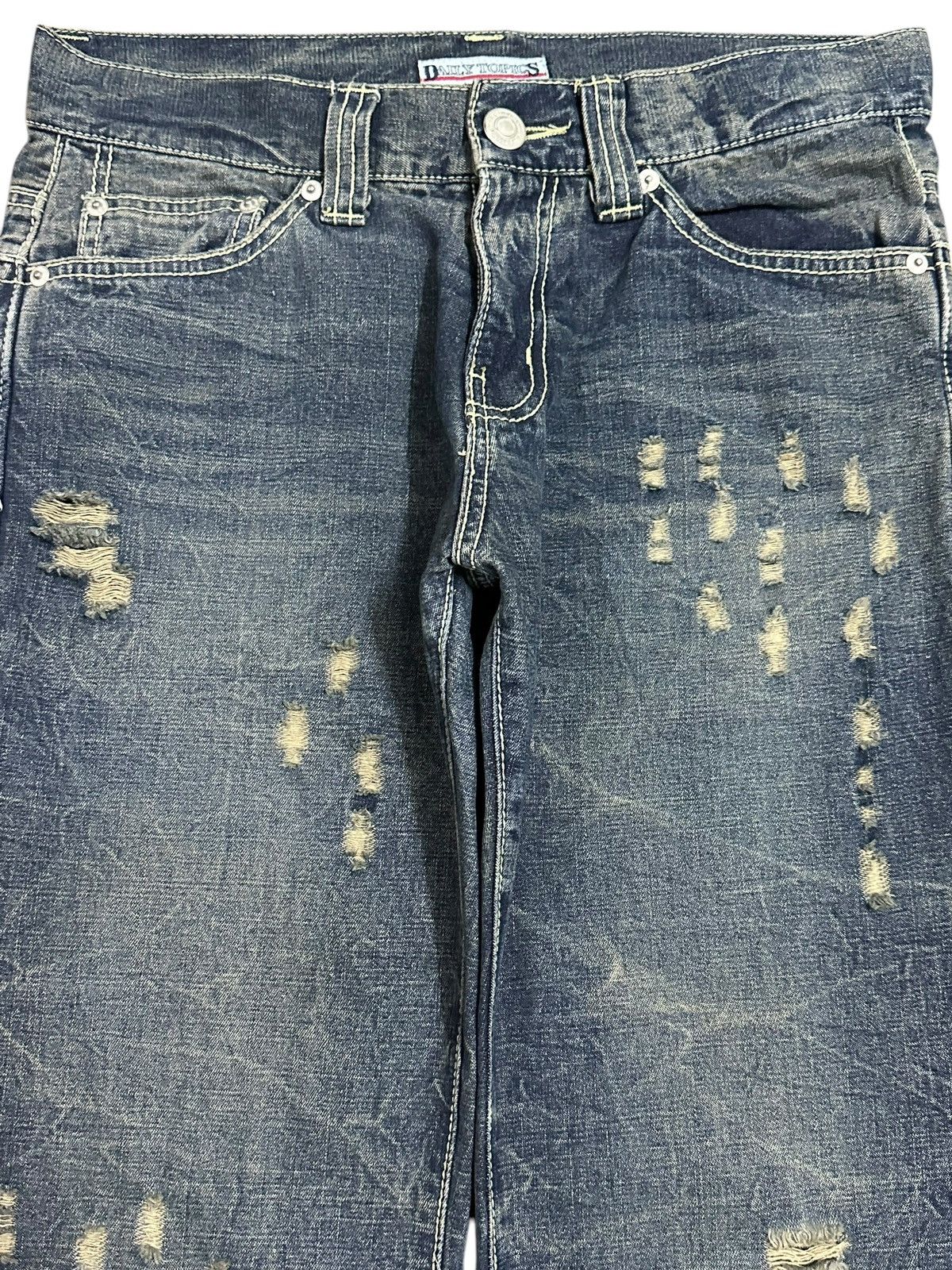 Japanese Brand Vintage Japanese Brand Blue Thunder Wash Distress Jeans Size US 32 / EU 48 - 3 Thumbnail