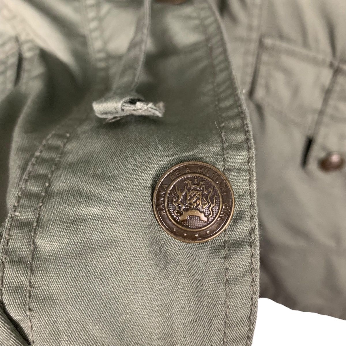 Japanese Brand ALLER BIEN Olive Green Button Parka Hoodie Jacket #2450-C110 Size US L / EU 52-54 / 3 - 11 Thumbnail
