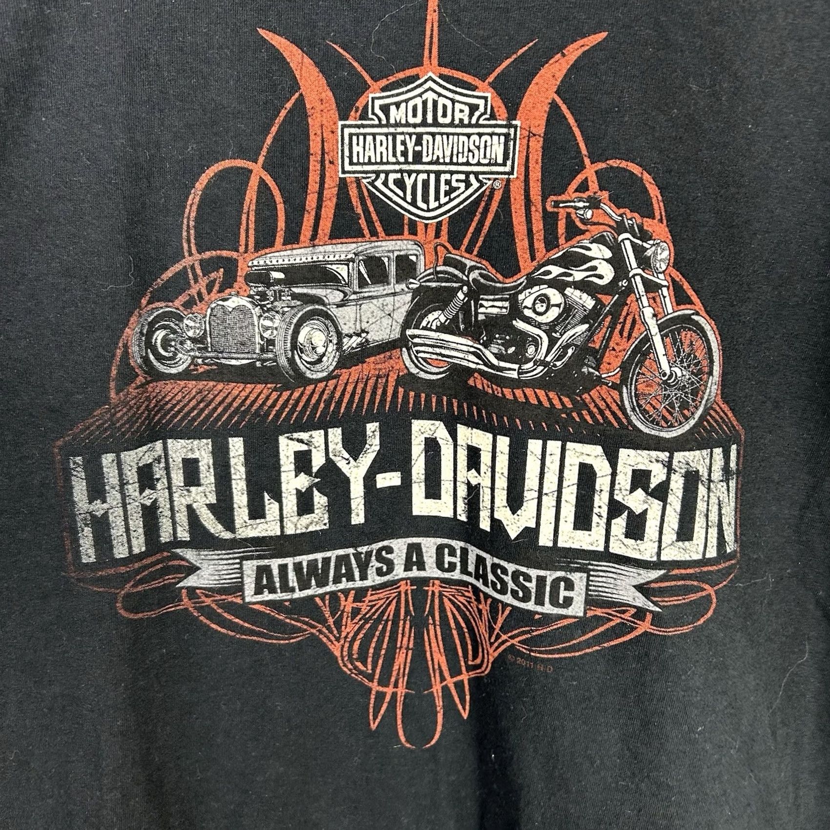 Harley Davidson Harley-Davidson T-Shirt XL Black Crew Neck Short Sleeve Logo Biker Motorcycle 2011 Barb’s Philadelphia Men Size US XL / EU 56 / 4 - 3 Thumbnail
