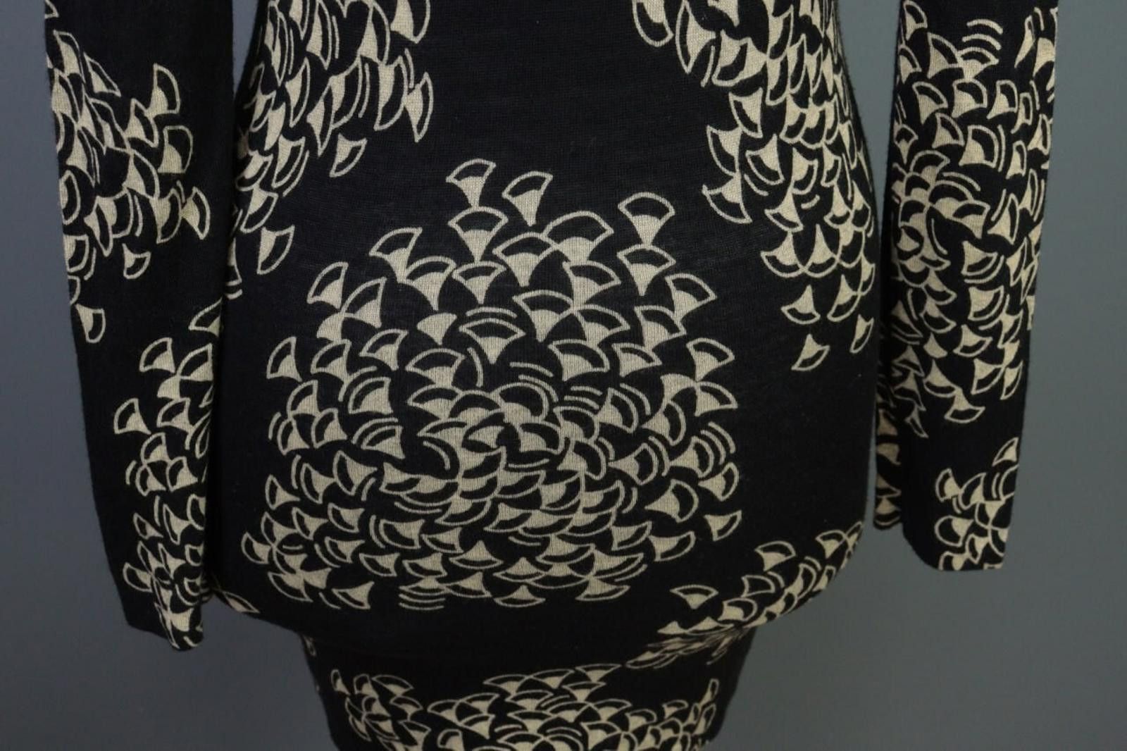 Marimekko Marimekko Black Printed Wool A-Line Shirt Dress Size XS Size XS / US 0-2 / IT 36-38 - 12 Thumbnail