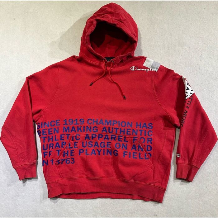 Champion Champion Hoodie Sweater Adult 2XL XXL Red 1919 Behind The