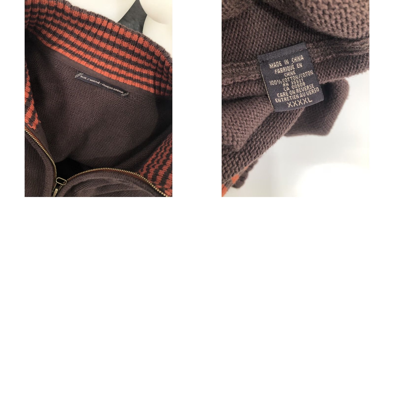 Vintage MARITHE FRANCOIS GIRBAUD - NEW w TAGS - 4XL Sweater Jacket - Elbow Patch Cotton Brown Mens Header: Sweatery? Size US XXL / EU 58 / 5 - 8 Thumbnail