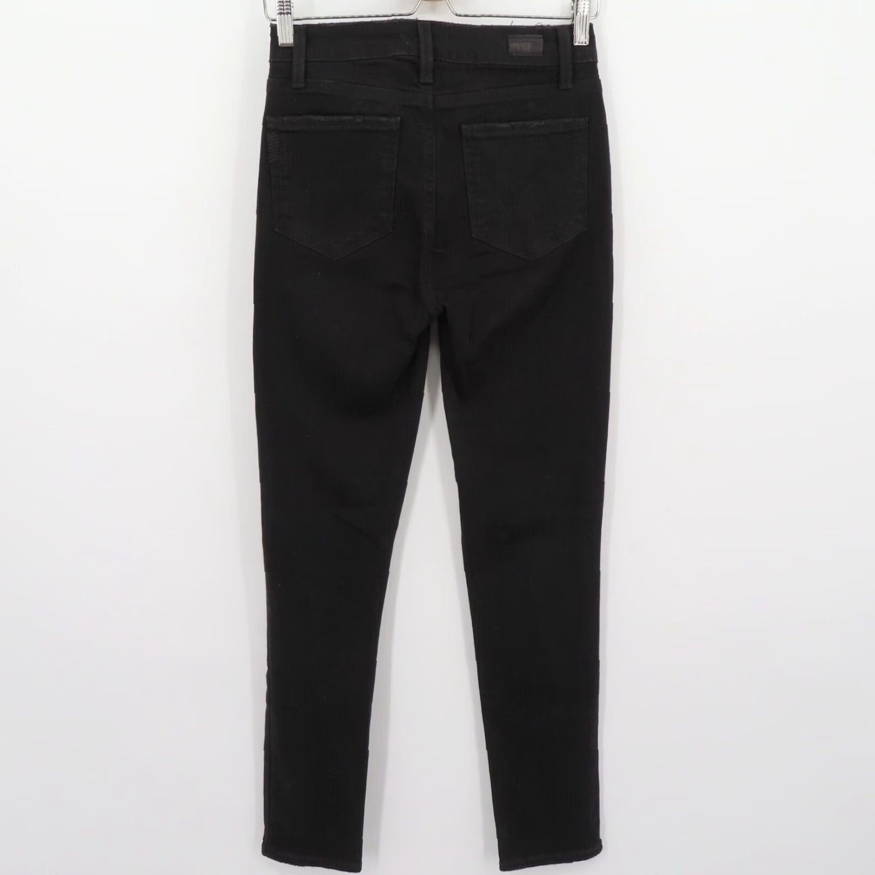 Paige Paige Hoxton Ankle Peg Lace Up Jeans Womens 27 Black Denim Cotton Blend Boyfriend Regular Hem 5.5" Inseam 30" Size 27" / US 4 / IT 40 - 3 Thumbnail