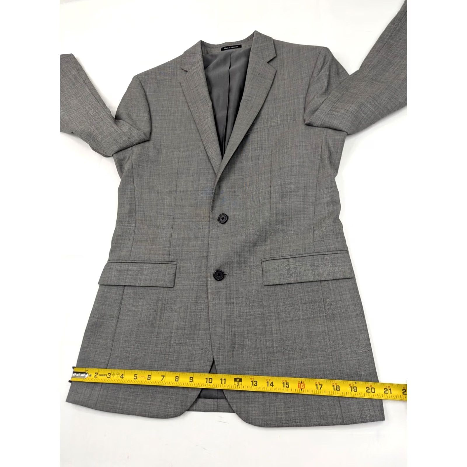Egara VINTAGE: not applicable; Egara Wool Heathered Gray Sport Coat Blazer Men 38 Long (38x30) 2-Button EUC Size 38R - 7 Thumbnail