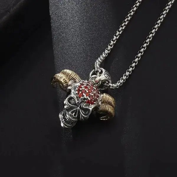 Japanese Brand Devil Goat Skull Necklace Size ONE SIZE - 4 Thumbnail