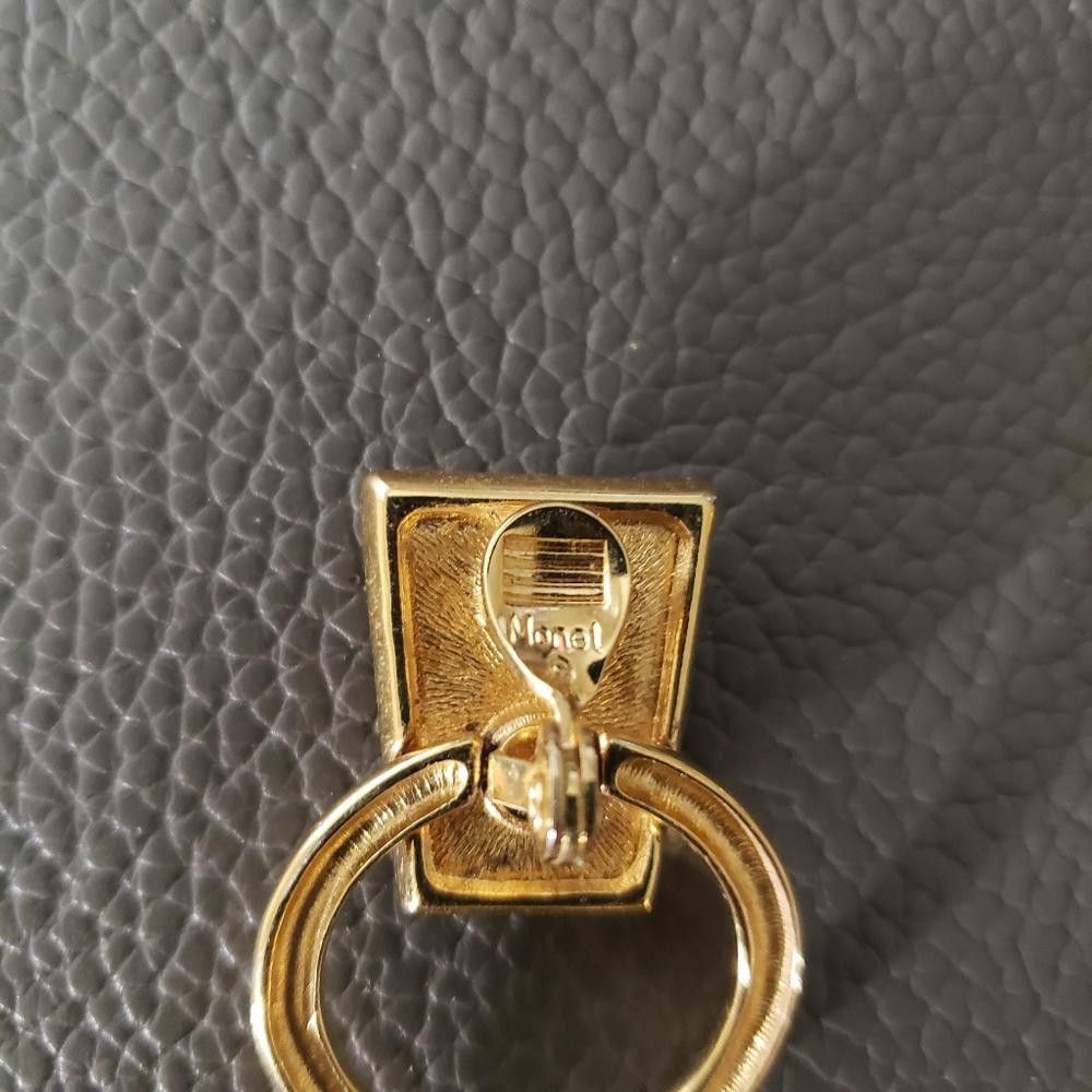 Monet Monet Vintage Gold & Black Door Knocker Clip Earrings Size ONE SIZE - 5 Thumbnail