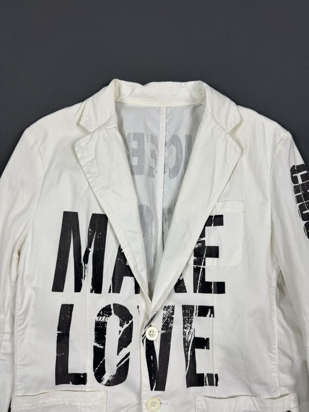 Iceberg Iceberg “Choose Iceberg Make Love” White Blazer Jacket Size US M / EU 48-50 / 2 - 5 Thumbnail
