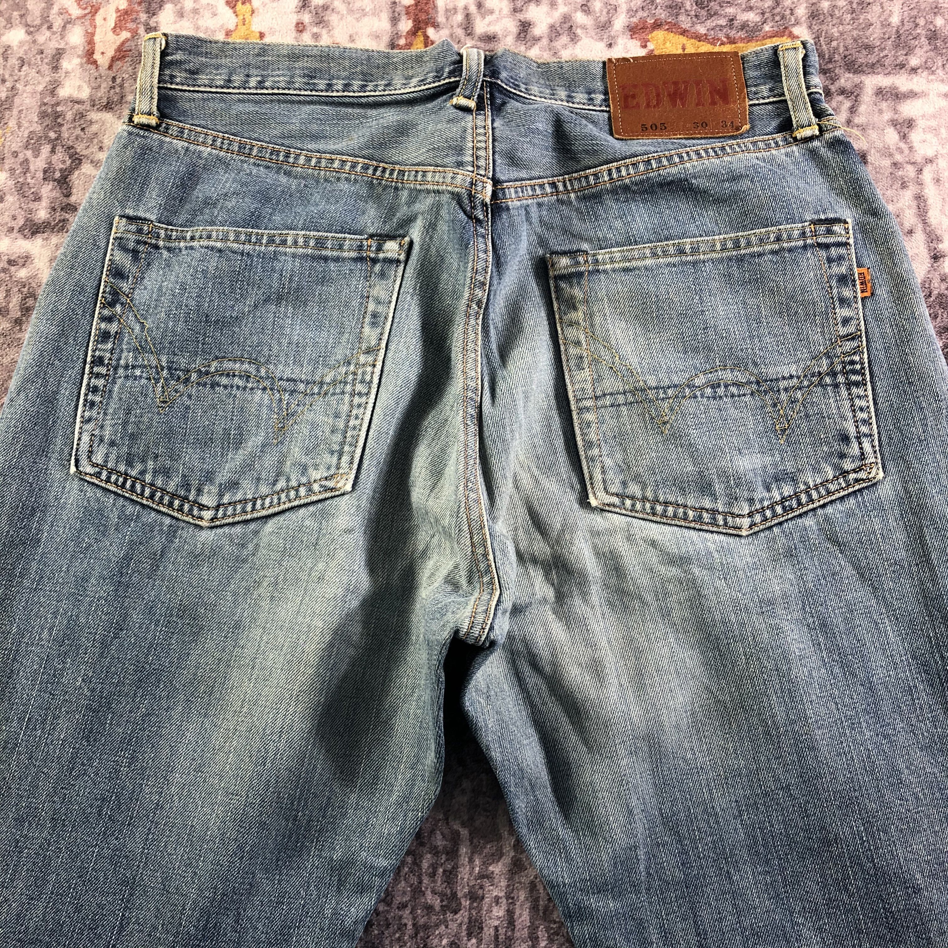 Edwin Vintage Blue Wash Edwin 505 Selvedge Jeans-JM3657 Size US 33 - 5 Thumbnail