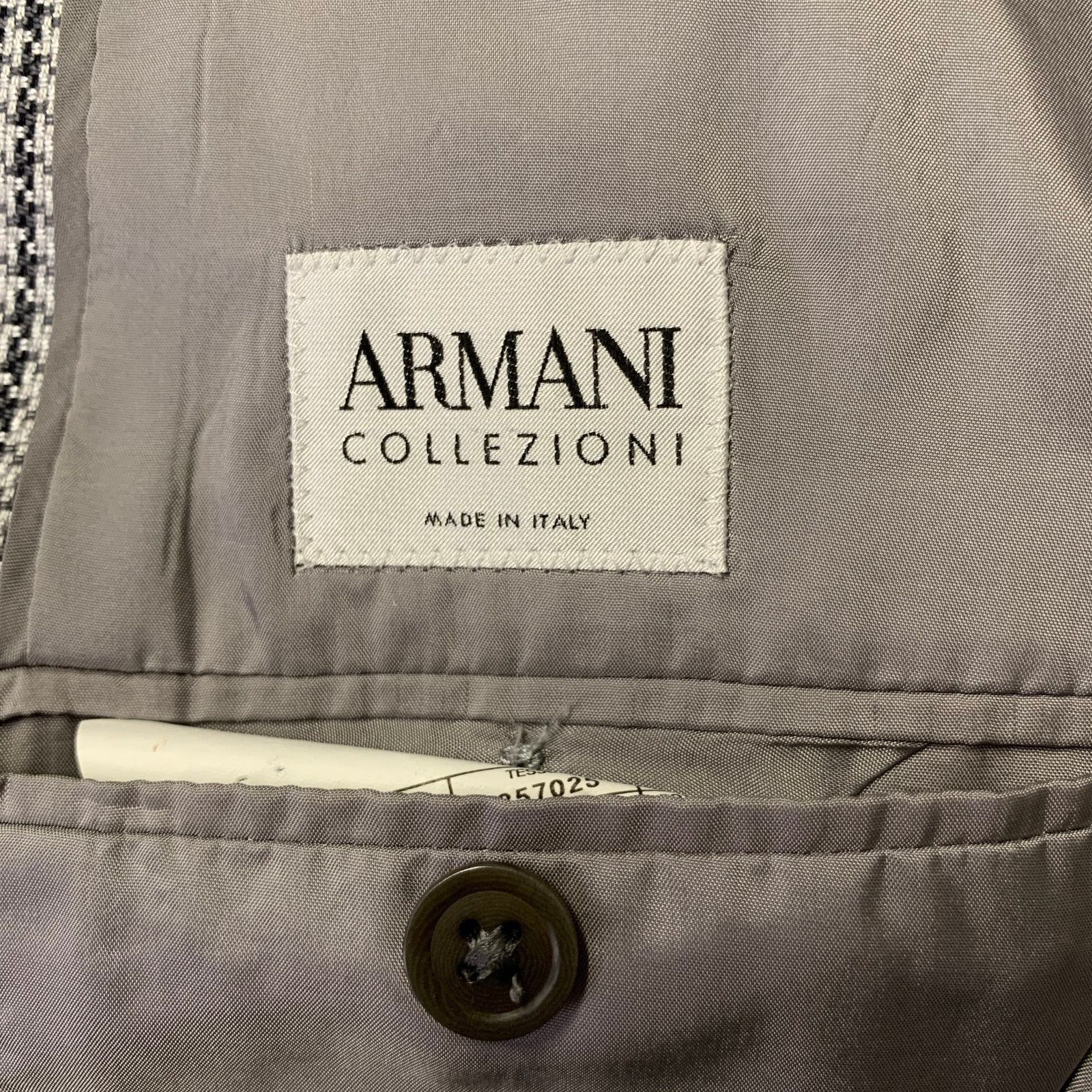 Armani Collezioni ARMANI COLLEZIONI 42 Grey Houndstooth Wool Blend Sport Coat Size 42R - 5 Thumbnail