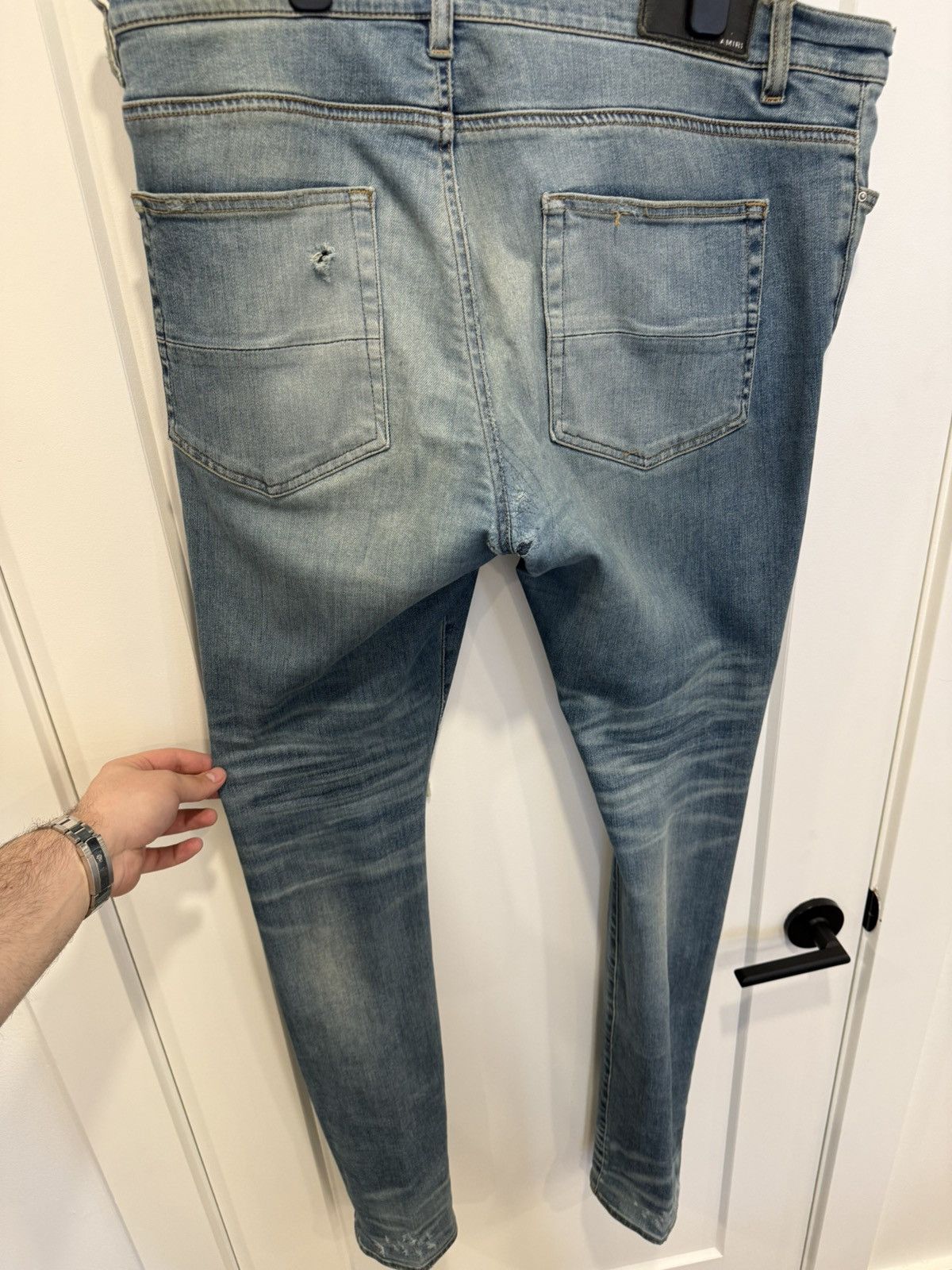 Amiri Amiri Blue Knee Thrasher Denim 38 Size US 38 / EU 54 - 2 Thumbnail
