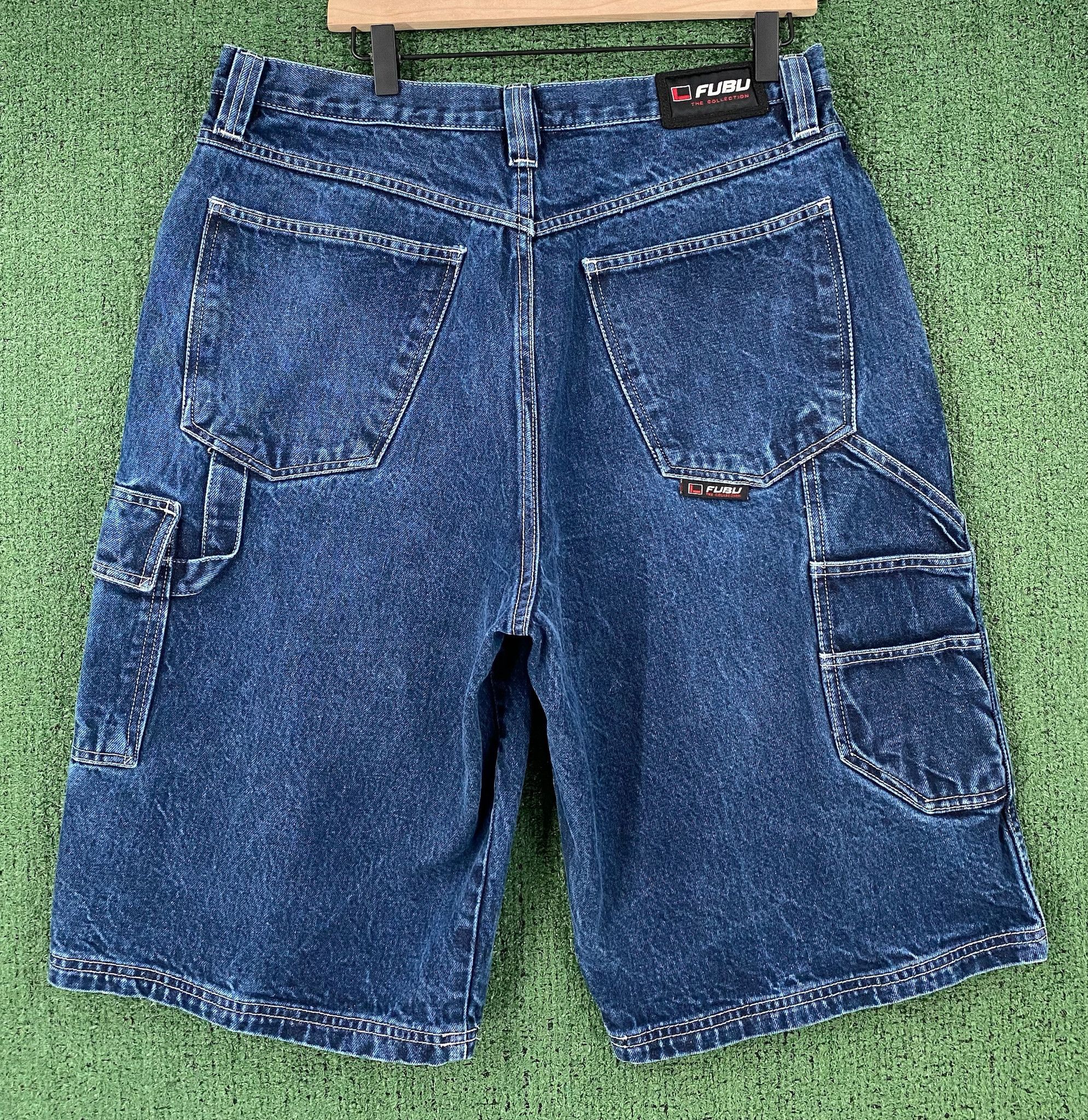 Fubu 90’s Fubu Cargo Heavyweight Denim Jean Shorts Jorts Size 34 Size US 34 / EU 50 - 5 Thumbnail