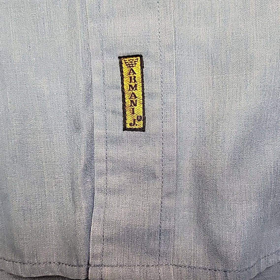 Giorgio Armani Giorgio Armani Jeans Shirt Men XL Blue Long Sleeve Button-Down Made in Italy Size US XL / EU 56 / 4 - 3 Thumbnail