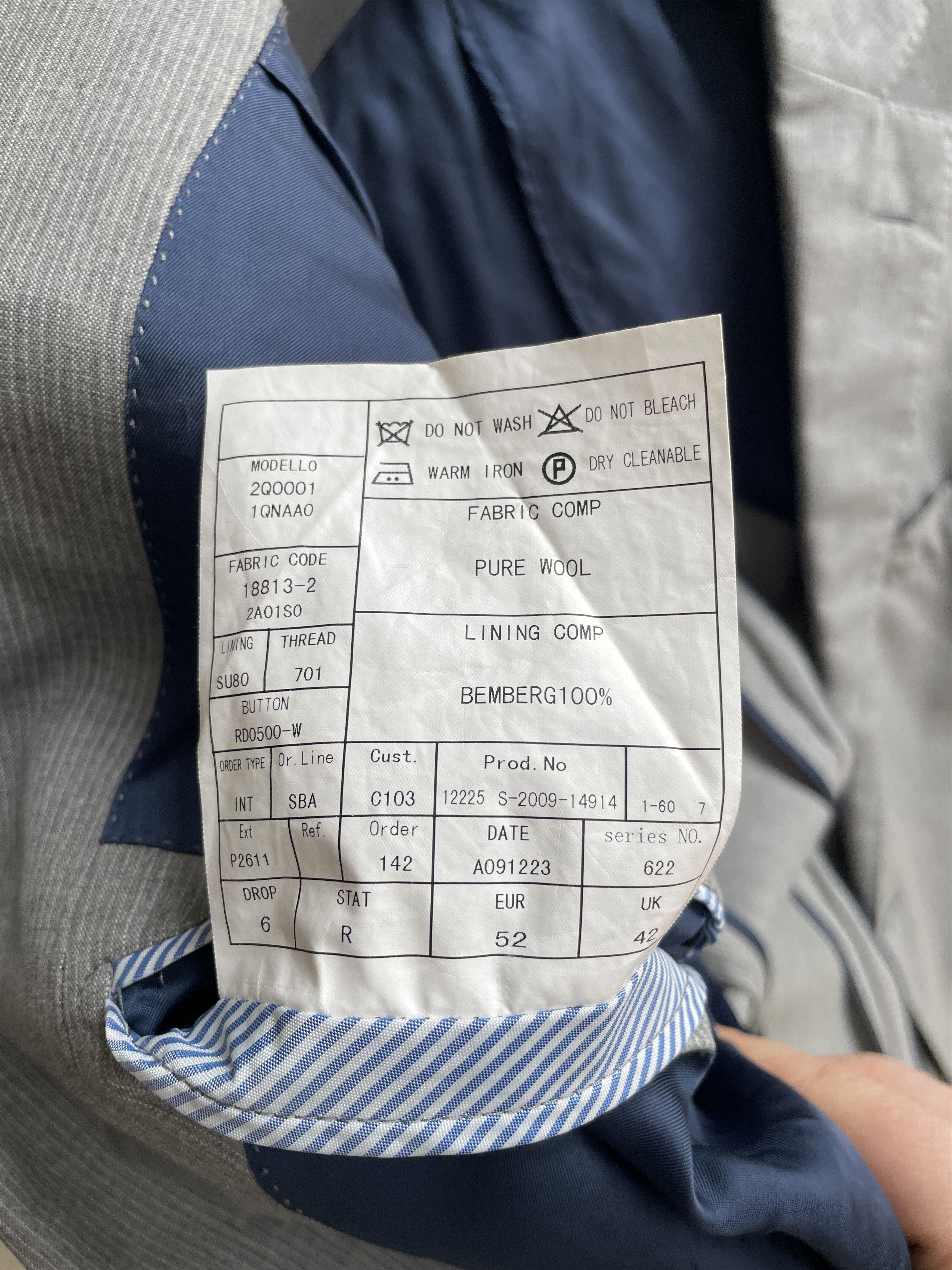 Suitsupply Suitsupply Unlined Pinstripe Gray Wool Blazer Size 42R - 9 Thumbnail