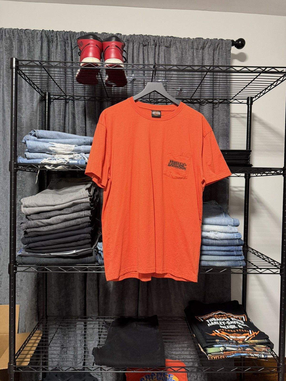 Harley Davidson Speedway Harley Davidson Concord NC Orange Men’s XL T-Shirt Size US XL / EU 56 / 4 - 2 Thumbnail