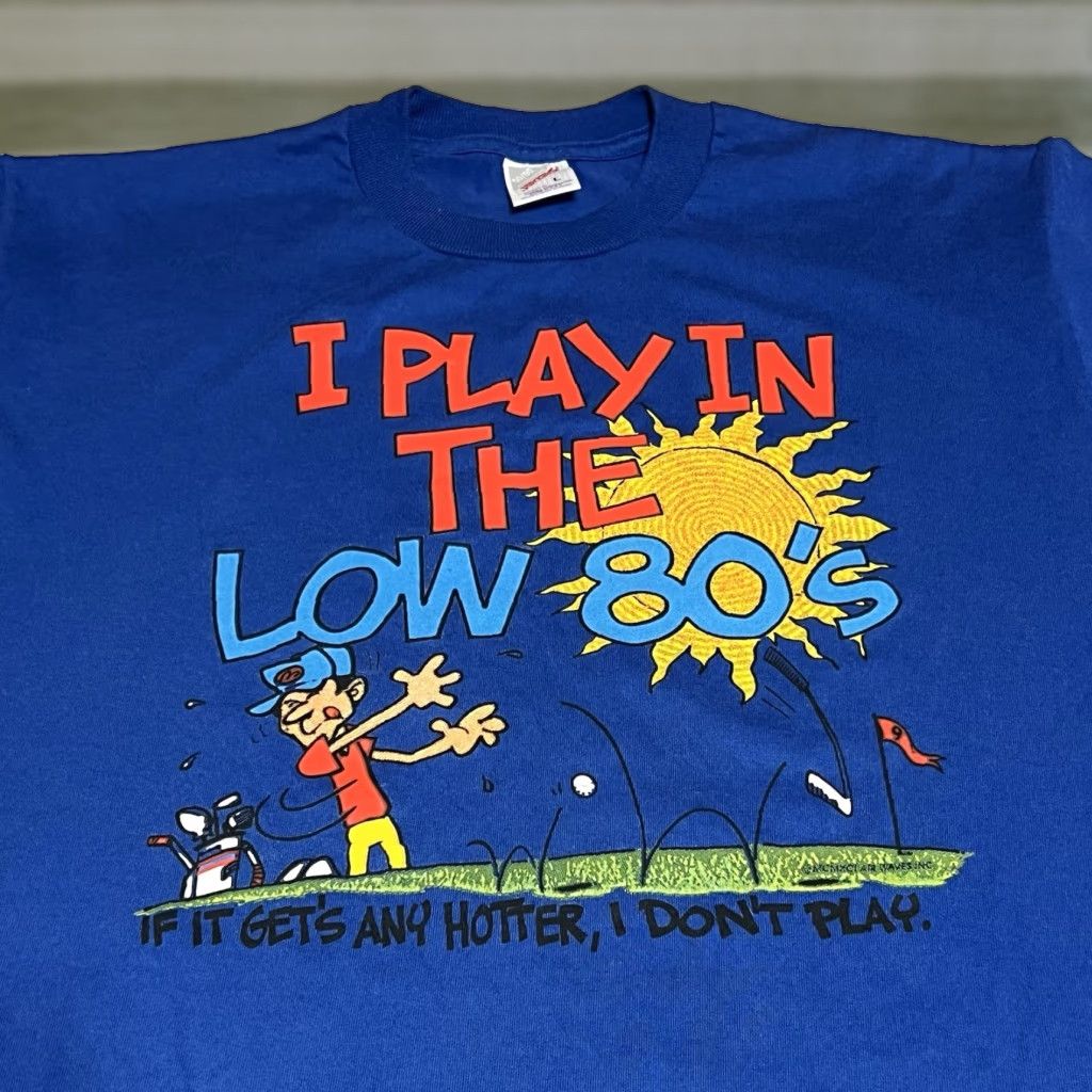 Jerzees VINTAGE Funny Golf T-Shirt Men’s Large Blue Nike Size US L / EU 52-54 / 3 - 1 Thumbnail