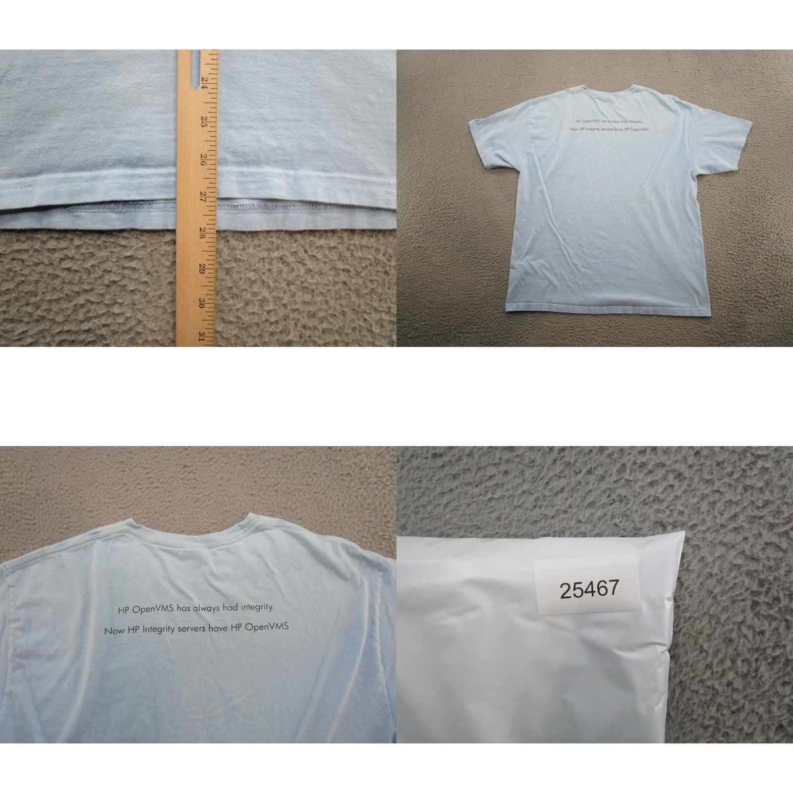 Hanes VINTAGE Hanes T-Shirt Double-Sided Blue Mens L Read Size US L / EU 52-54 / 3 - 8 Thumbnail