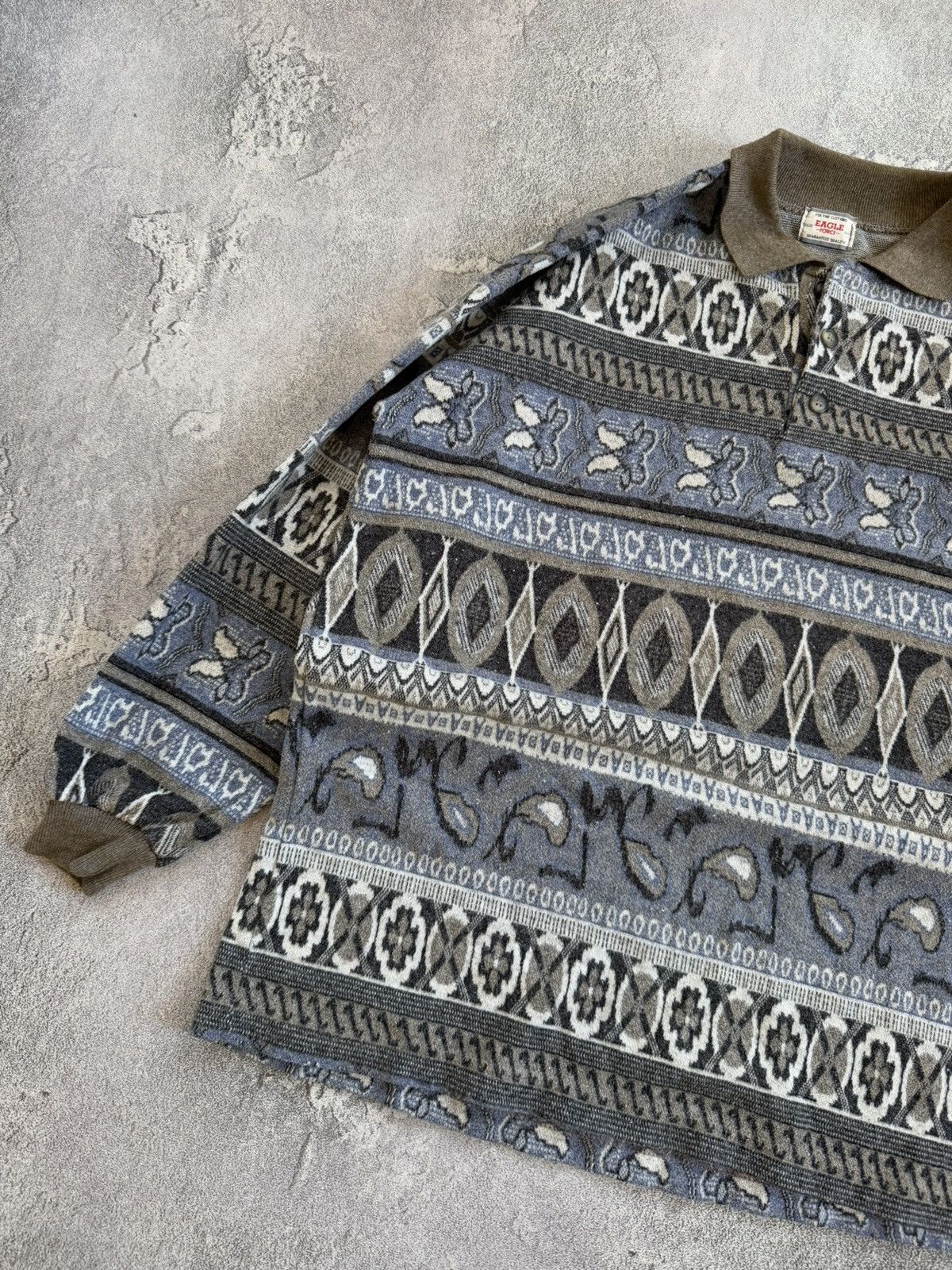 Designer × Vintage Eagle force XL Aztec sweatshirt polo long sleeve rugby Size US XL / EU 56 / 4 - 5 Thumbnail