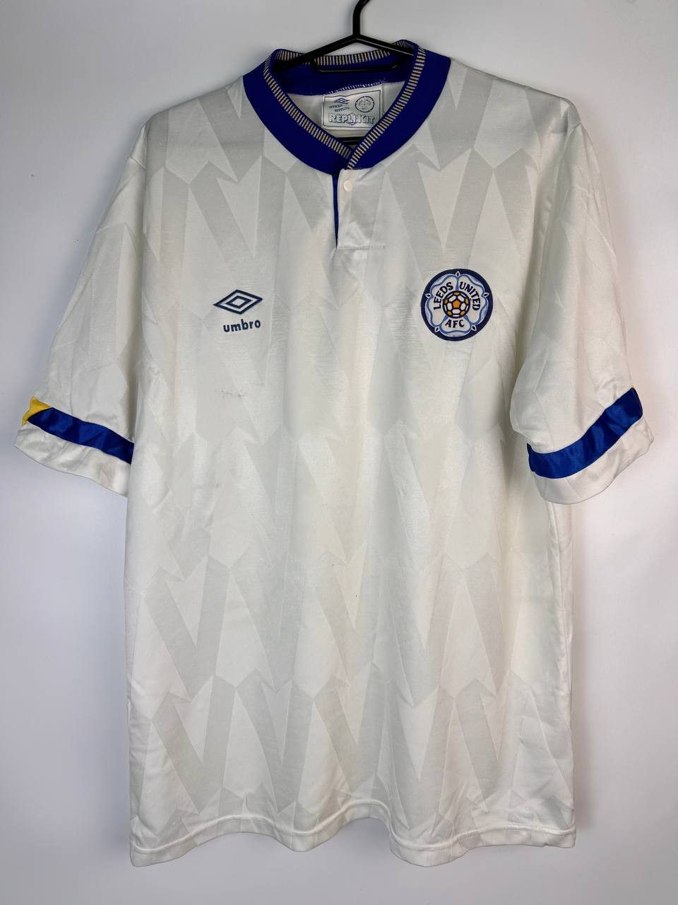 hot leeds united 1989/1991 home football shirt soccer jersey