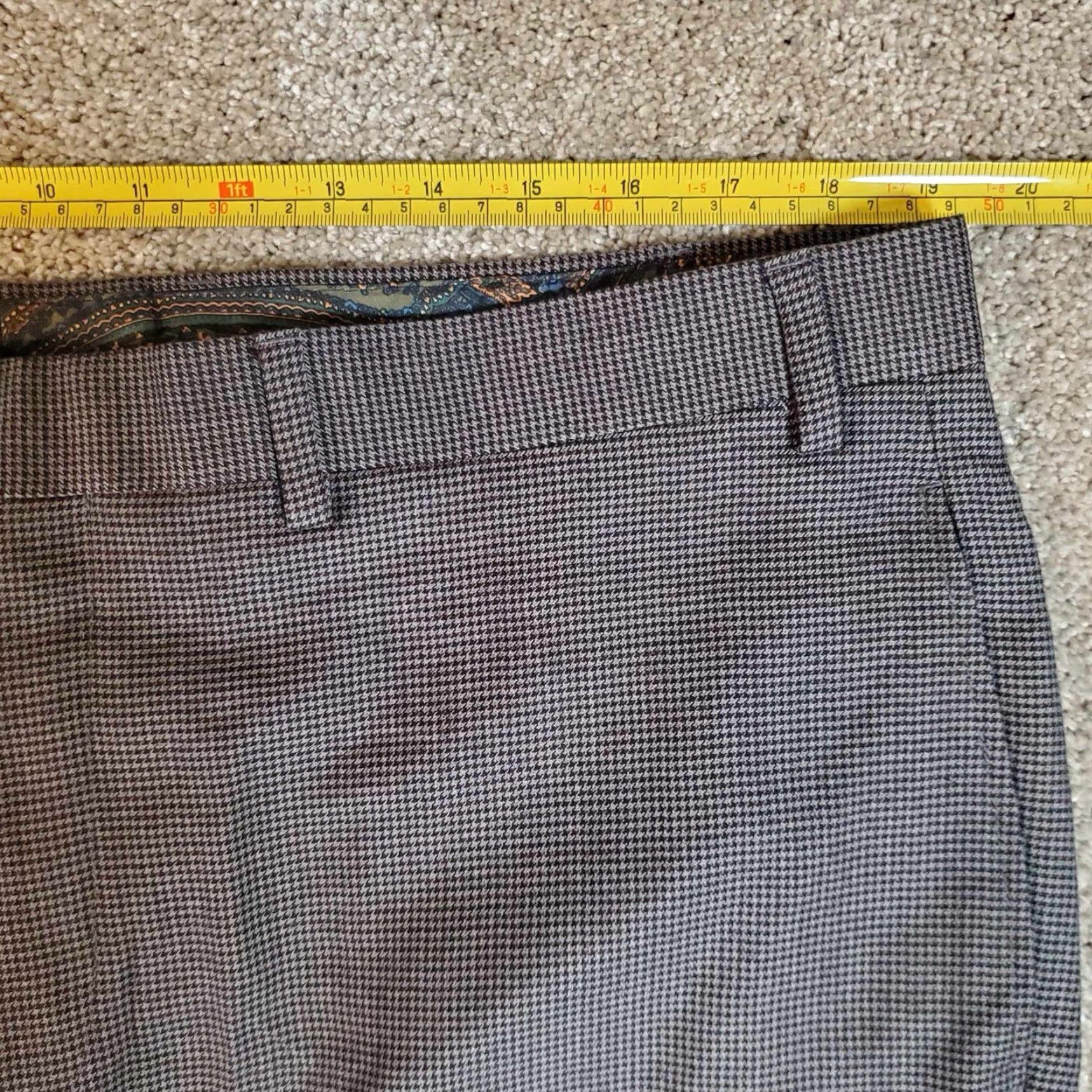 Polo Ralph Lauren VINTAGE Polo Ralph Lauren Dress Pants Men Sz. 38x27 Herringbone Tweed Gray Classic Flat Front Slim/Regular Breathable Pockets Dress Pants Size US M / EU 48-50 / 2 - 3 Thumbnail