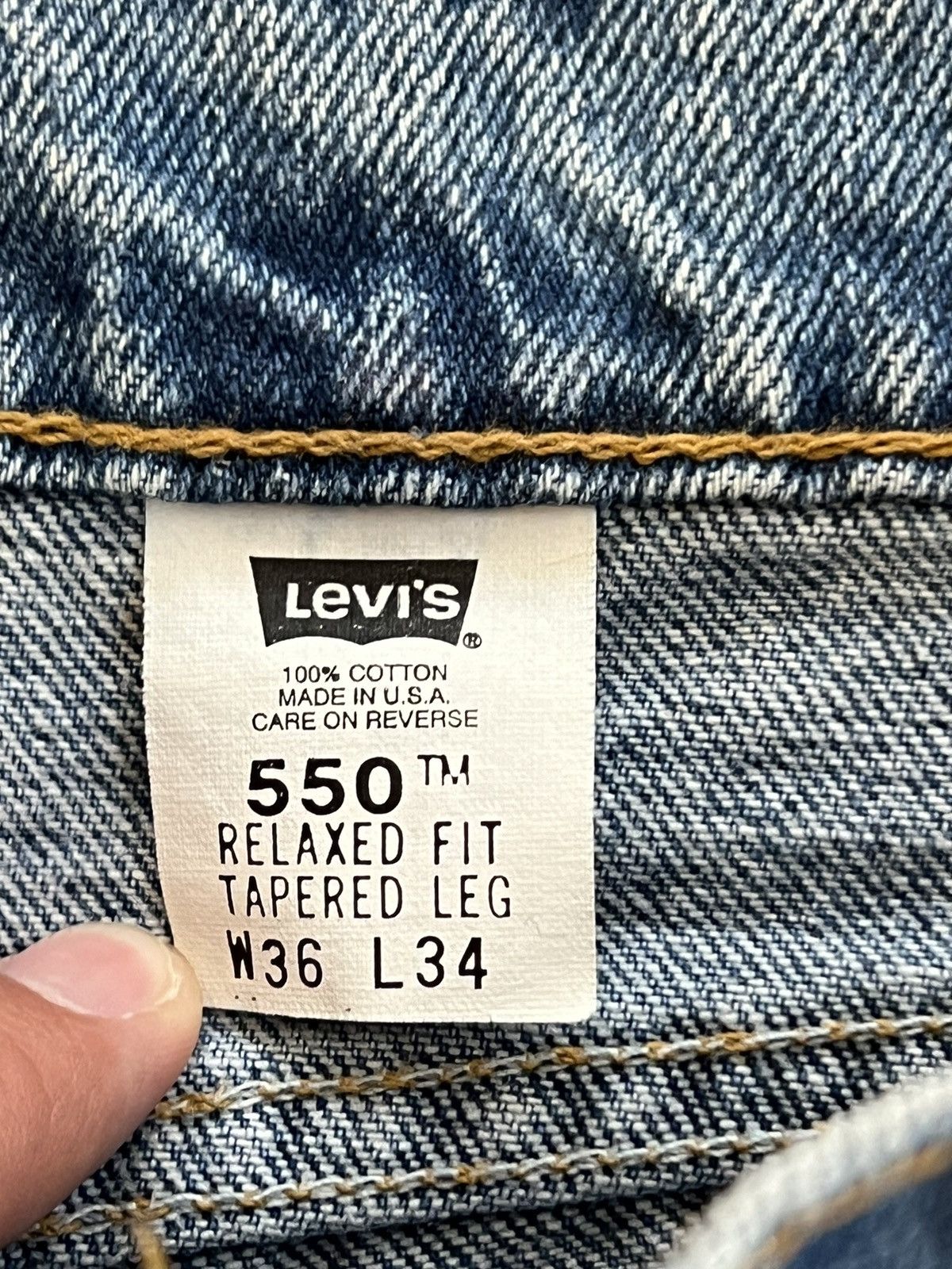 Levi's Vintage Levi’s Tapered 550 Blue Wash Size US 34 / EU 50 - 9 Thumbnail