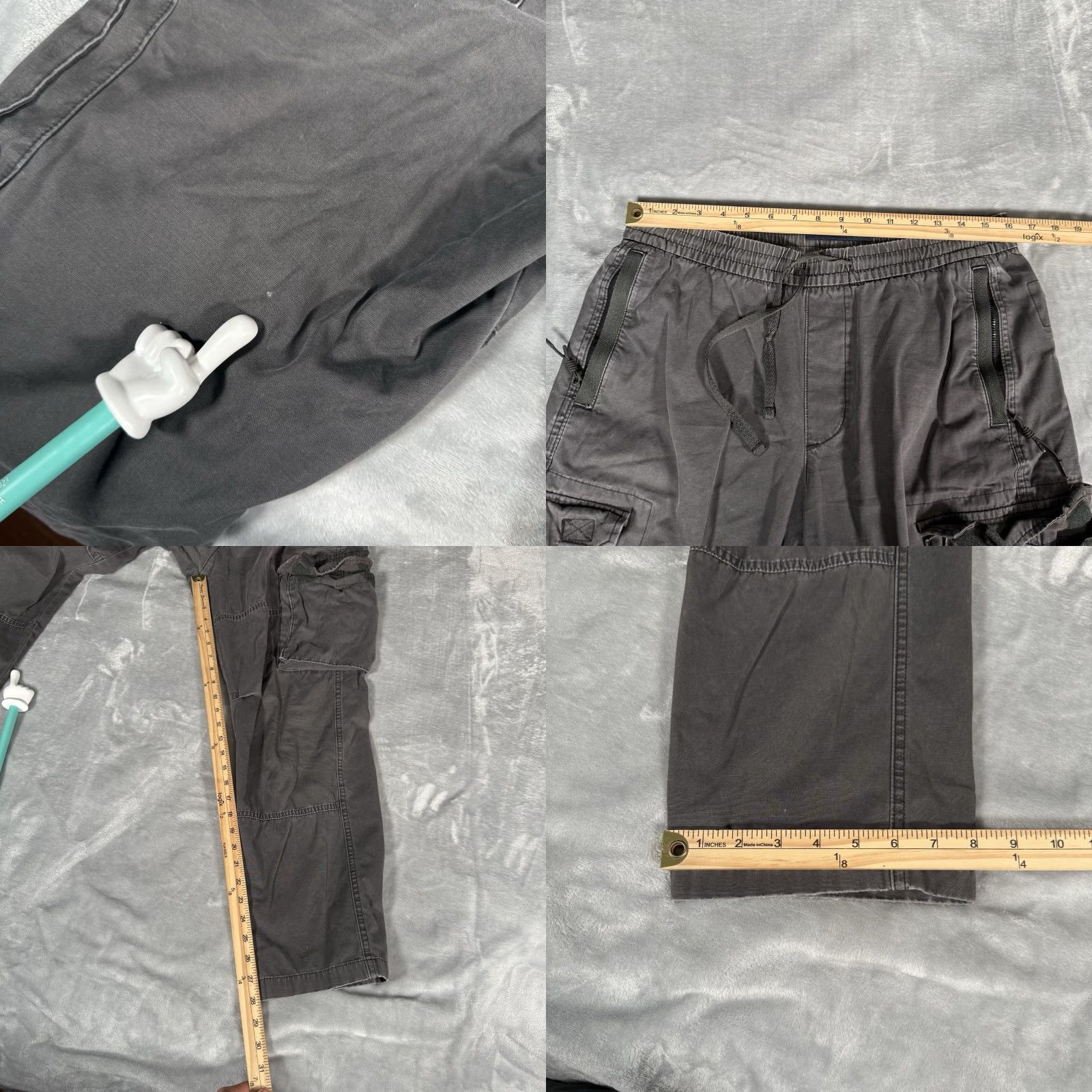 Abercrombie & Fitch Abercrombie & Fitch Cargo Drawstring Pants Mens M 28” Straight Gray Size US 31 - 8 Thumbnail