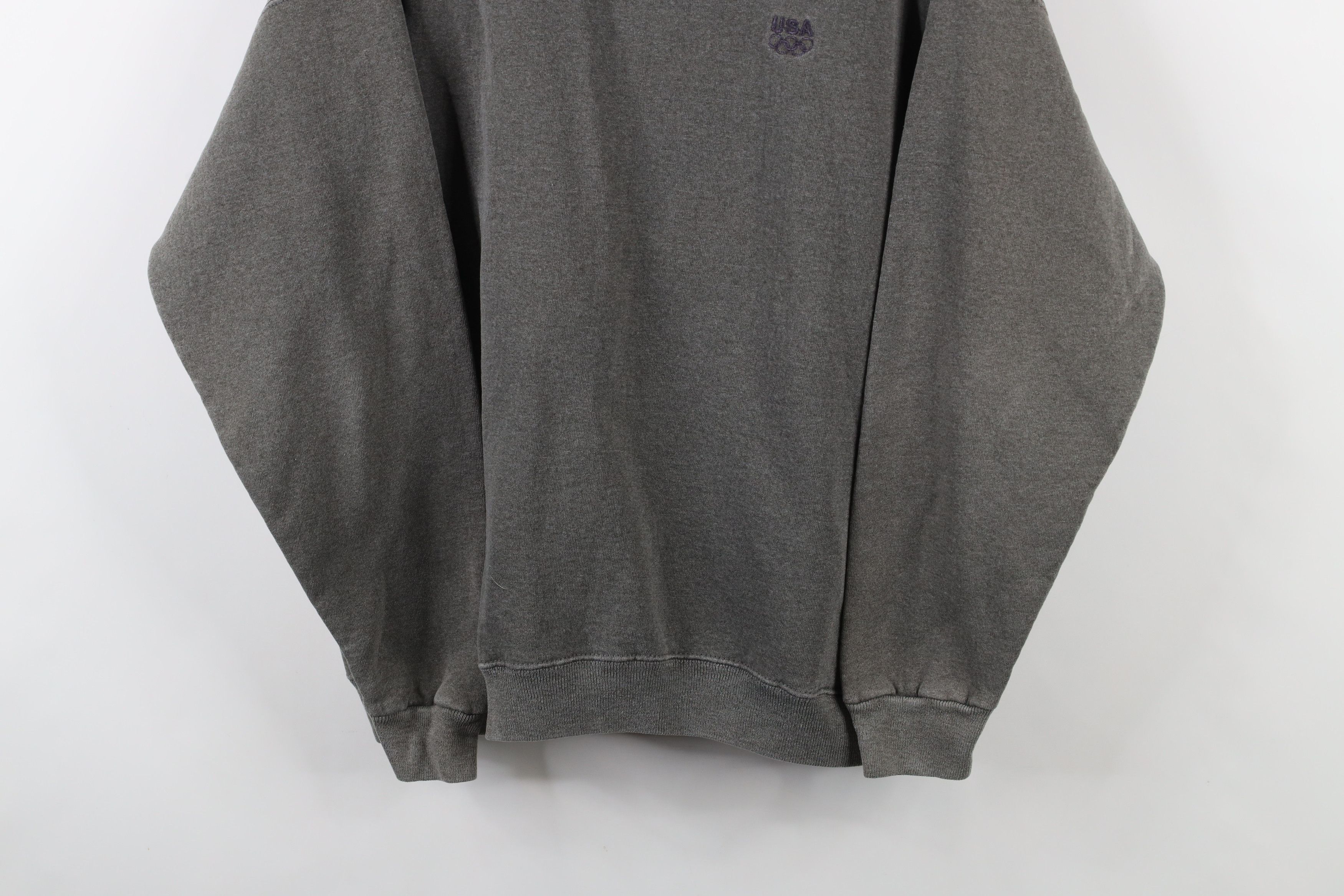Vintage Vintage 90s USA Olympics Faded Crewneck Sweatshirt Gray USA Size US XL / EU 56 / 4 - 3 Thumbnail