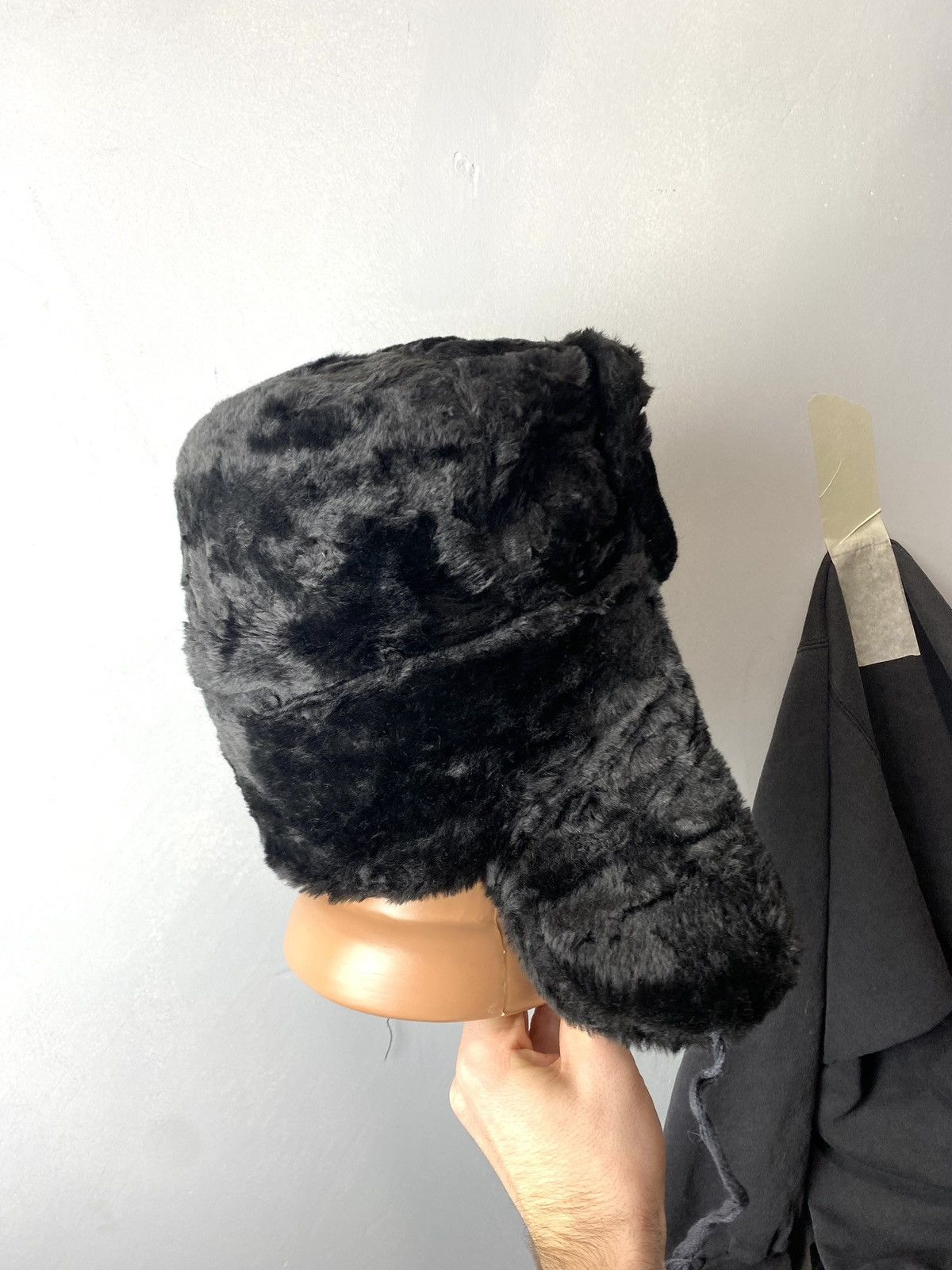 Vintage Vintage Soviet Era Black Fur Ushanka Trapper Hat Winter Cap Size ONE SIZE - 4 Thumbnail